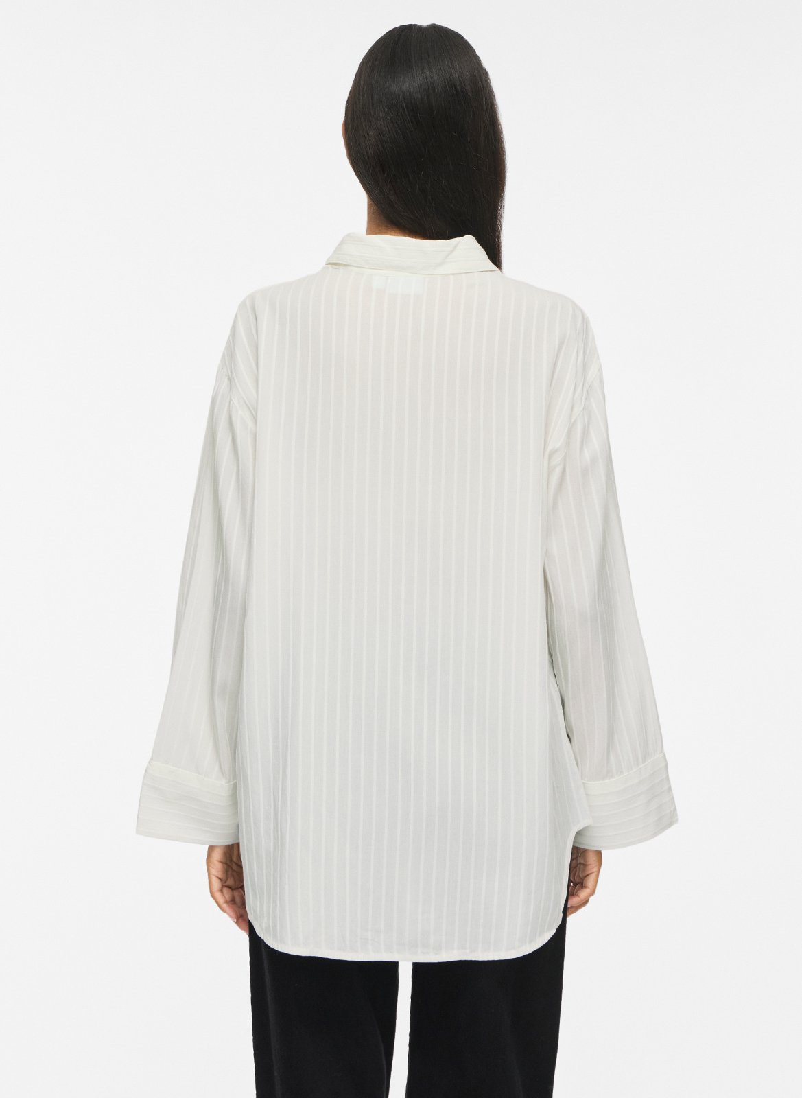 Oversized classic striped shirt VILA Beige