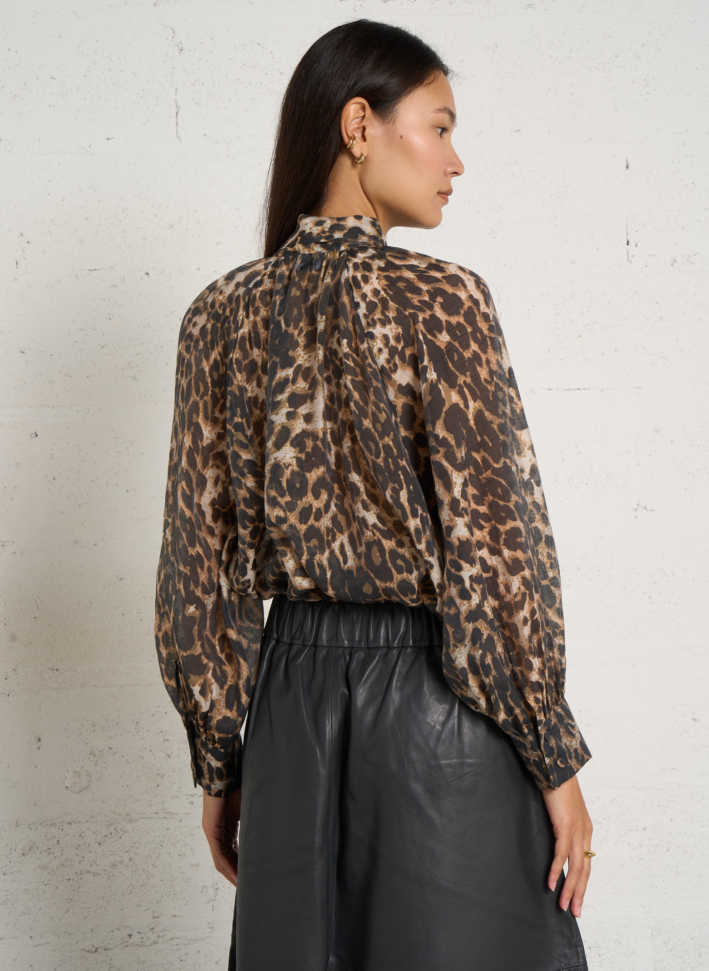 Ruime en vloeiende bedrukte blouse IKKS Grijs