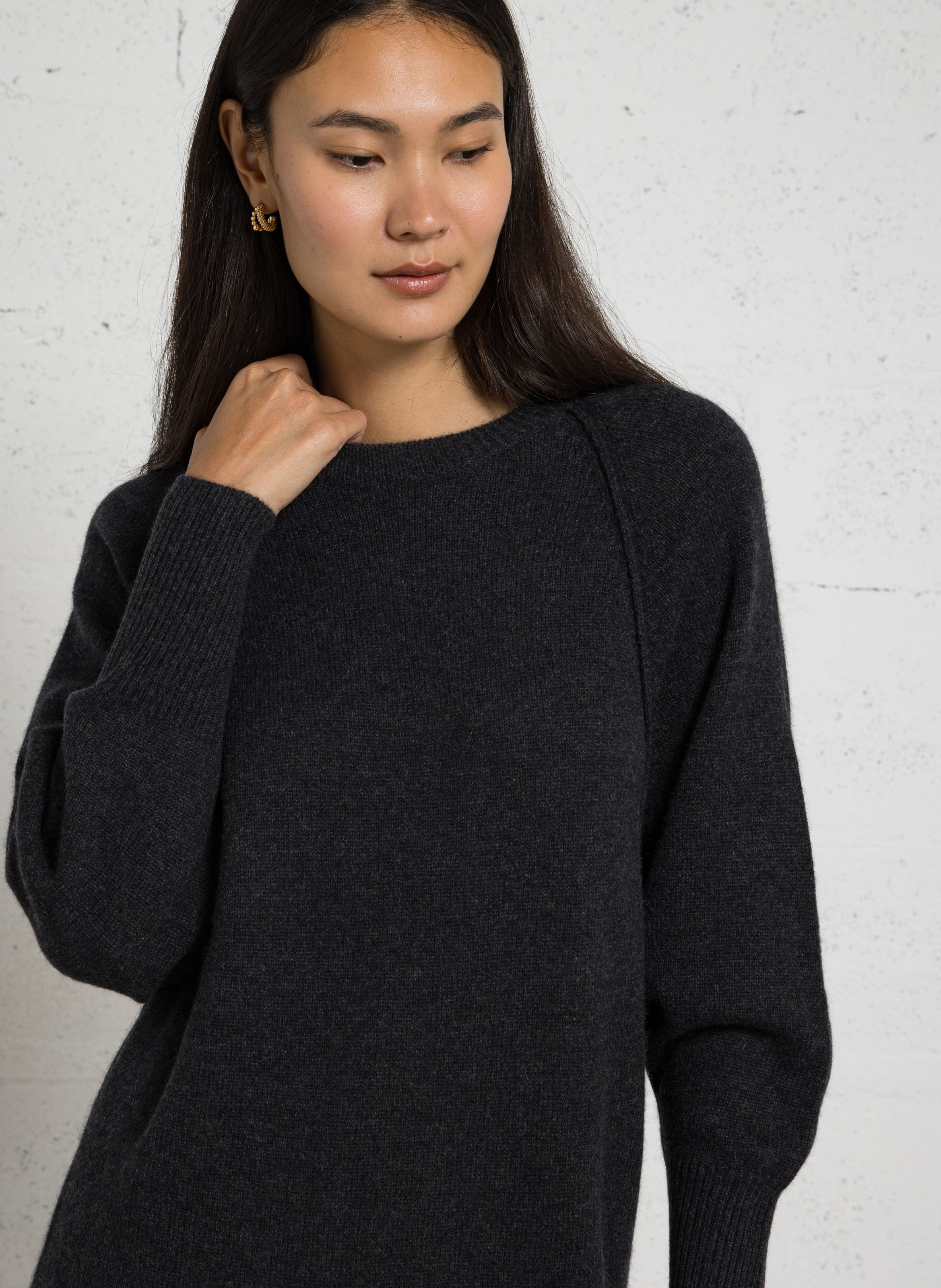 Robe pull droite en cachemire MAISON 123 Gris