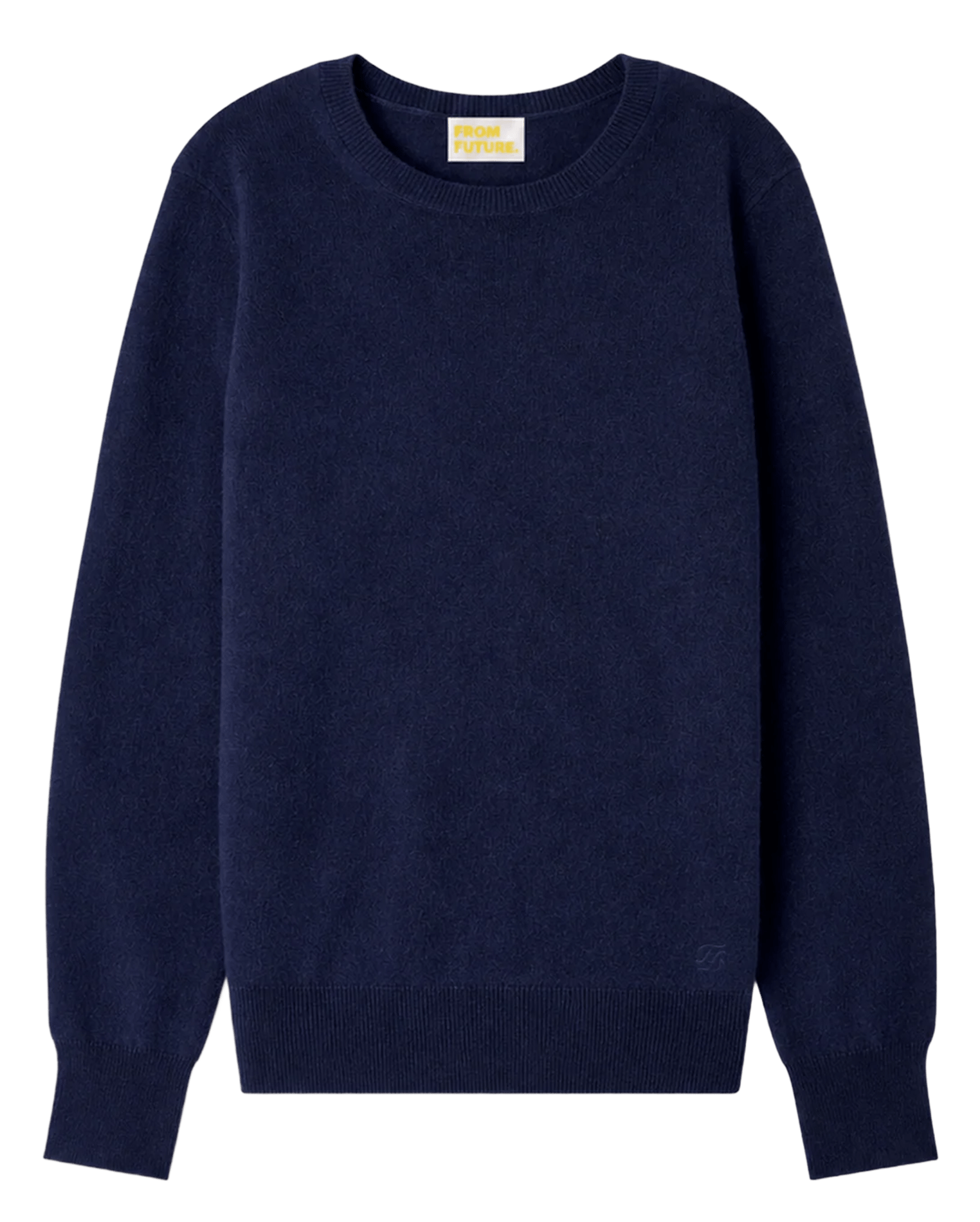 Rechte trui van kasjmier met ronde hals FROM FUTURE Blauw