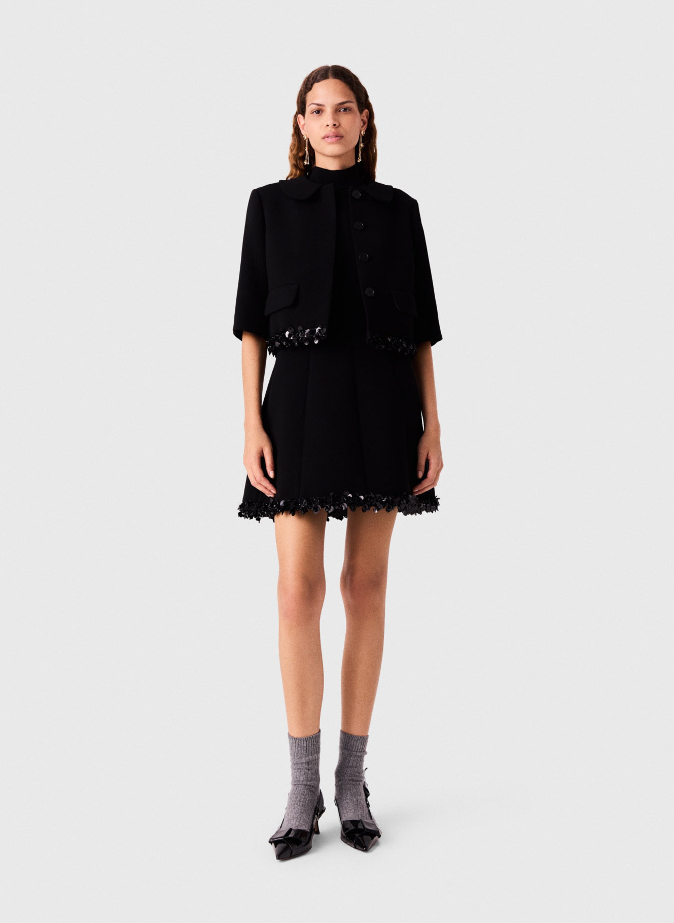 Veste courte boutonnée MAJE Noir