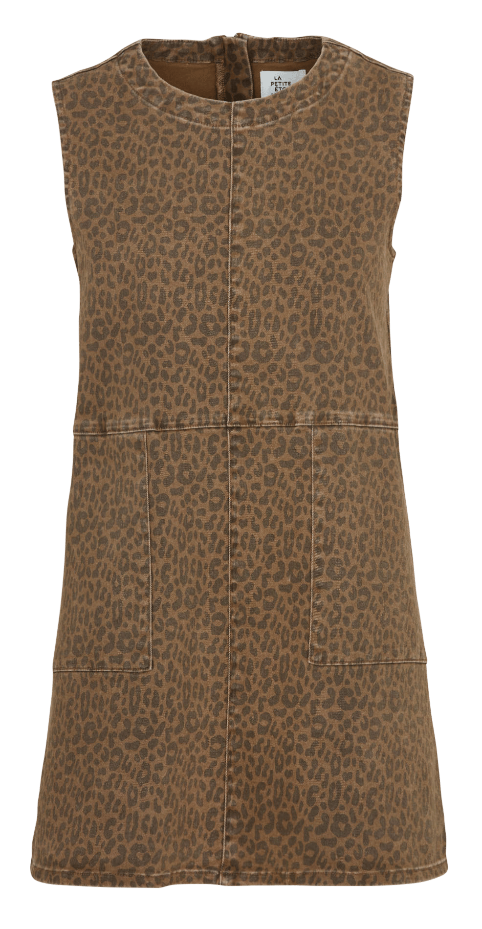 Short straight dress in a cotton-blend printed fabric LA PETITE ETOILE Brown