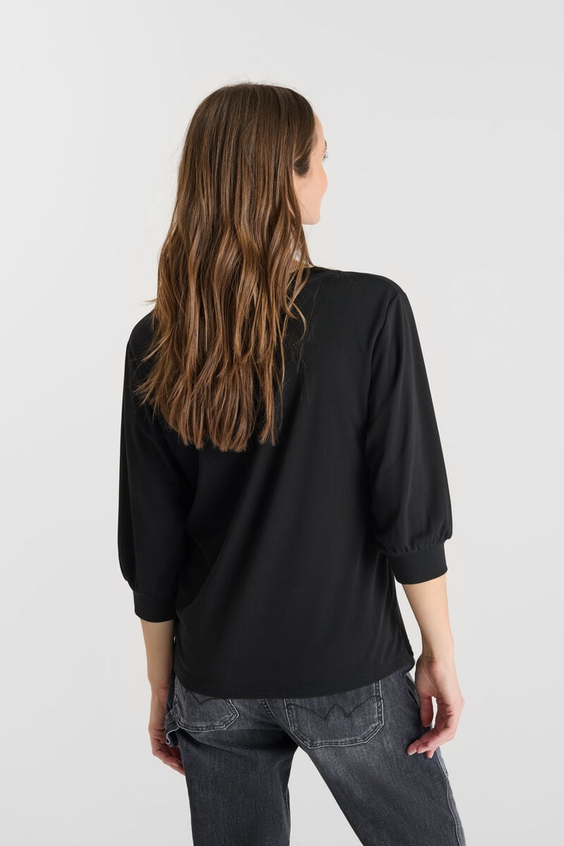 V-neck T-shirt LE TEMPS DES CERISES Black