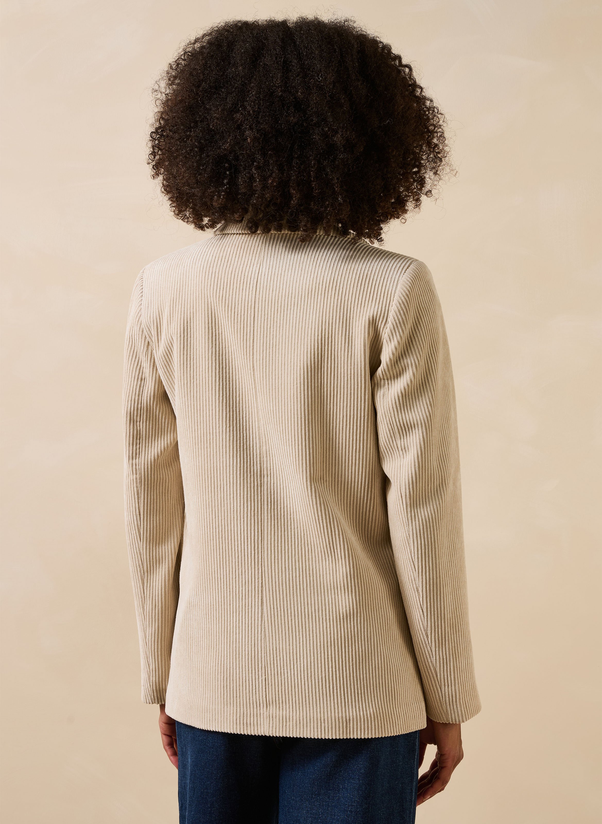 Straight corduroy tailored jacket | Beige LA FEE MARABOUTEE Women