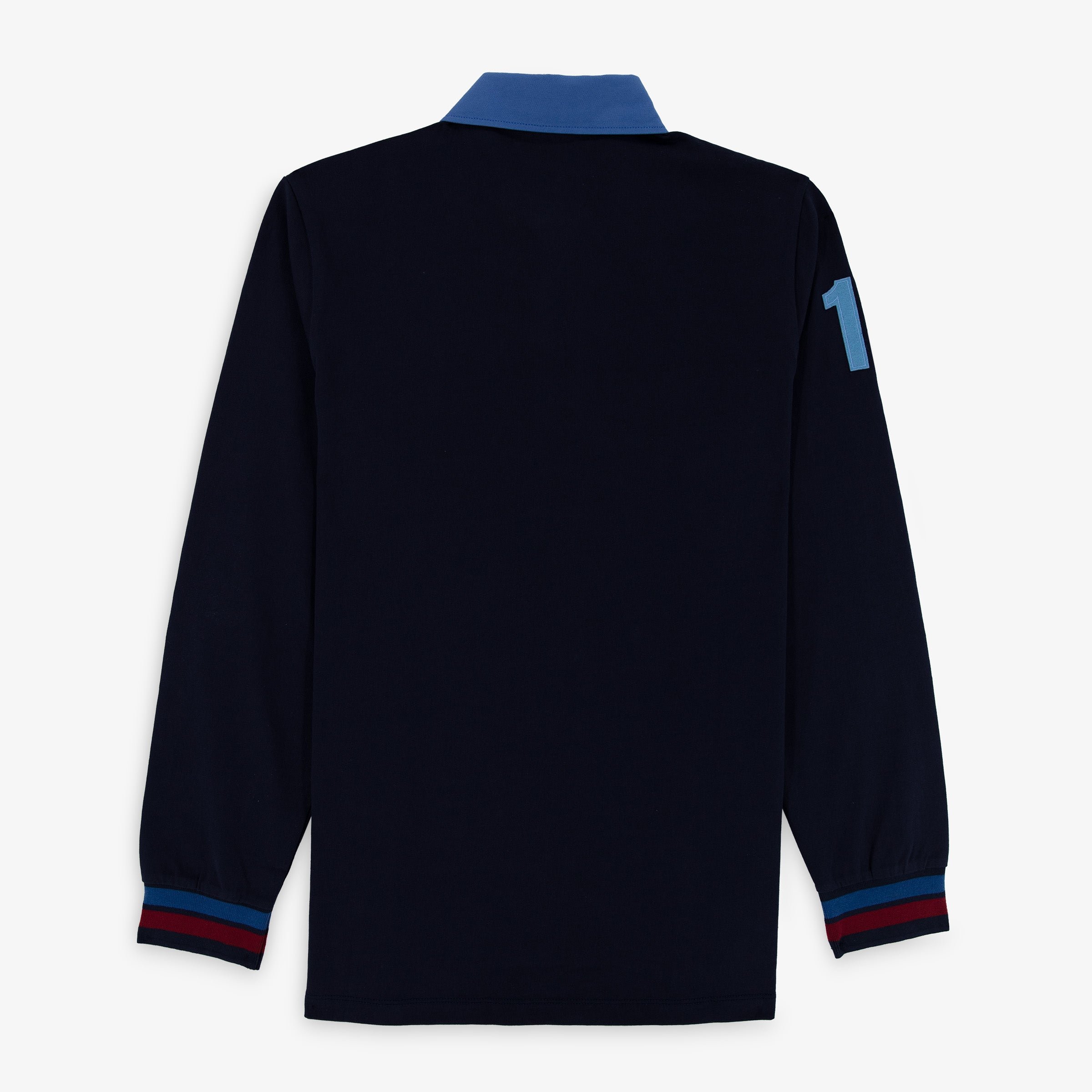 Long-sleeved cotton rugby shirt SERGE BLANCO Blue