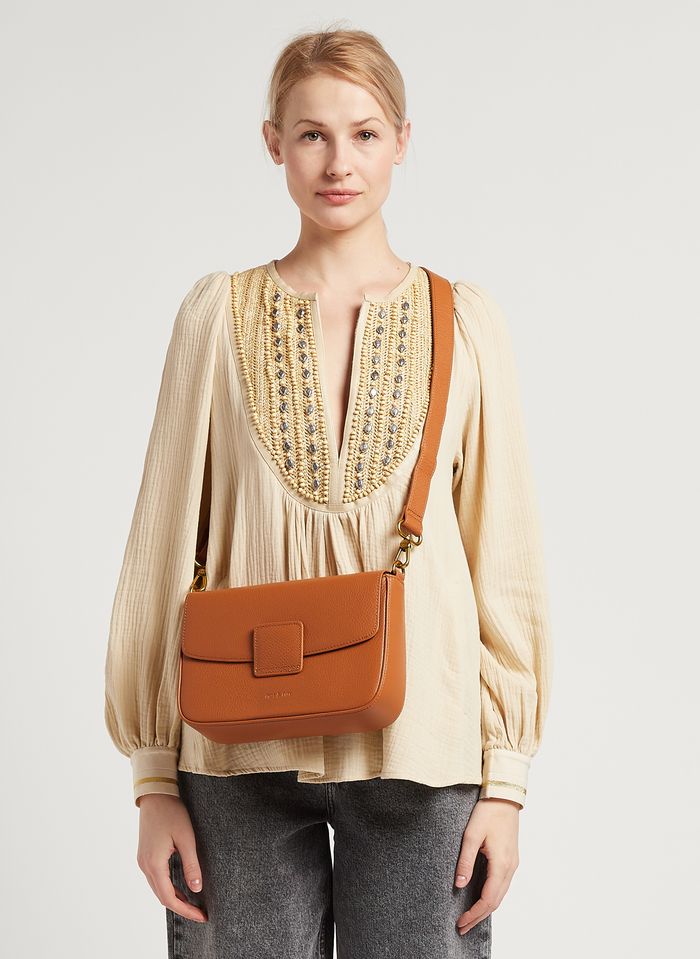 Grained Leather Shoulder Bag Pecan Graine Nat & Nin - Women | Place des ...