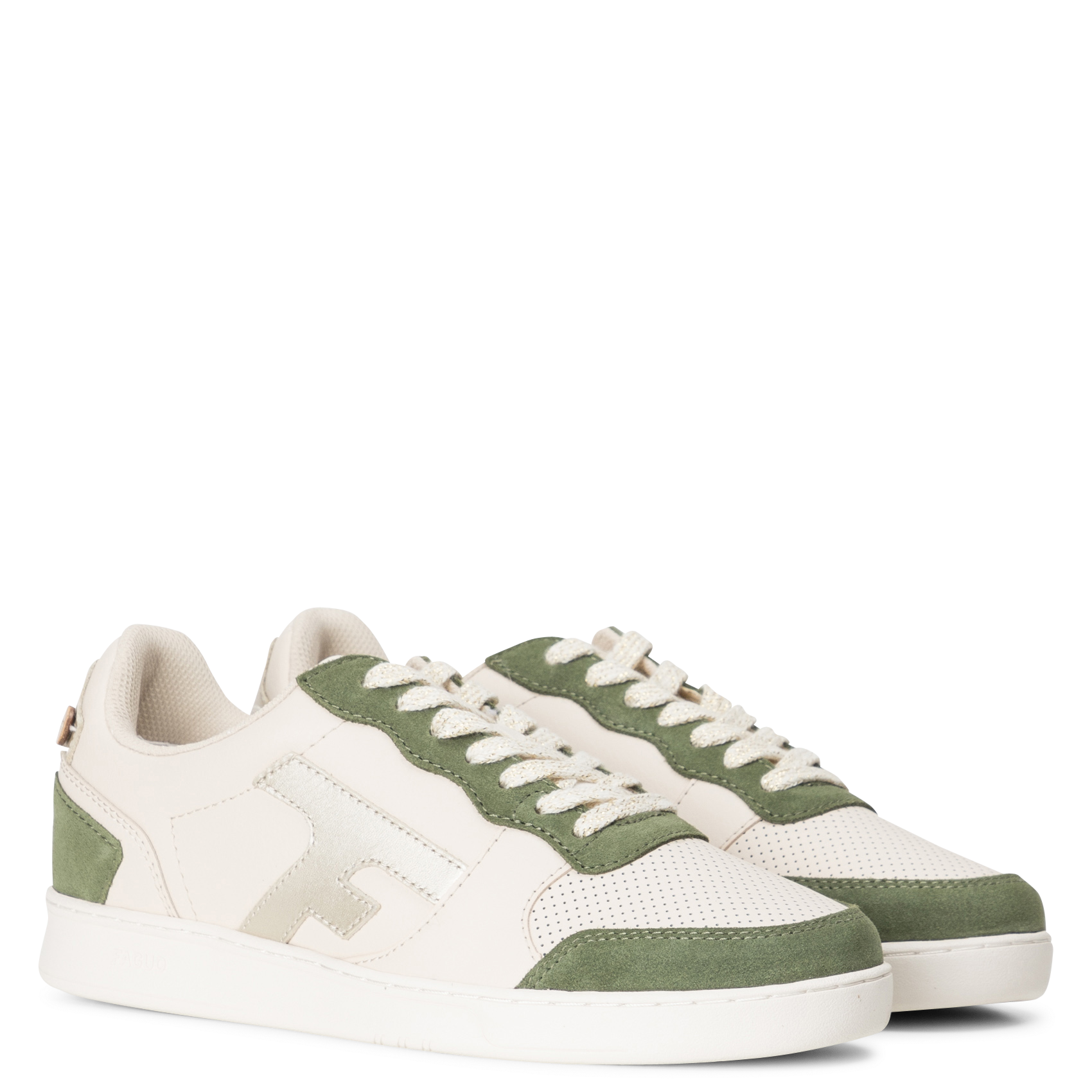 Niedrige Ledersneaker FAGUO Khaki