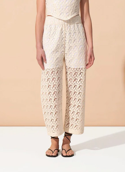 Embroidered wide-leg pants FETE IMPERIALE Beige