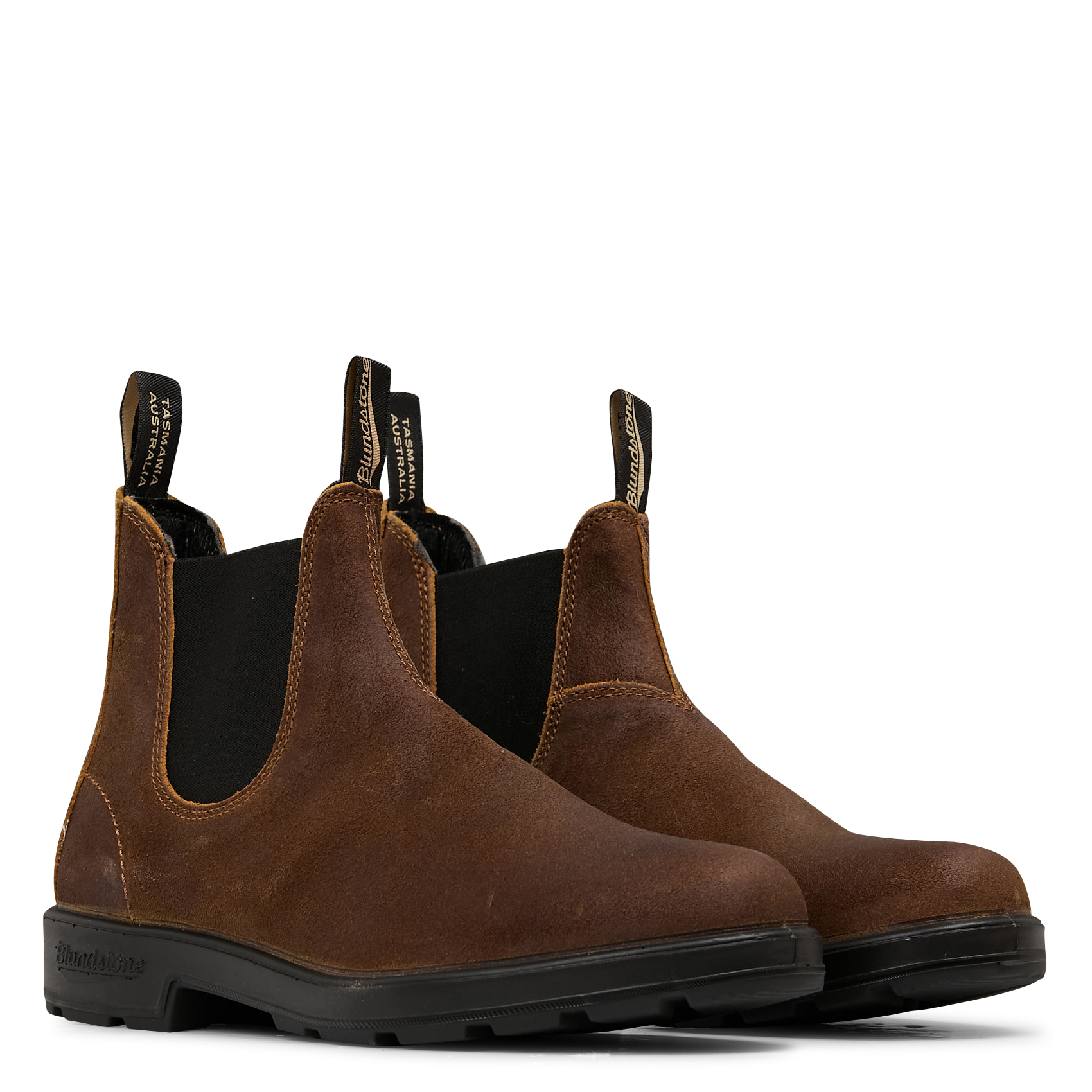 Boots aus Veloursleder Braun