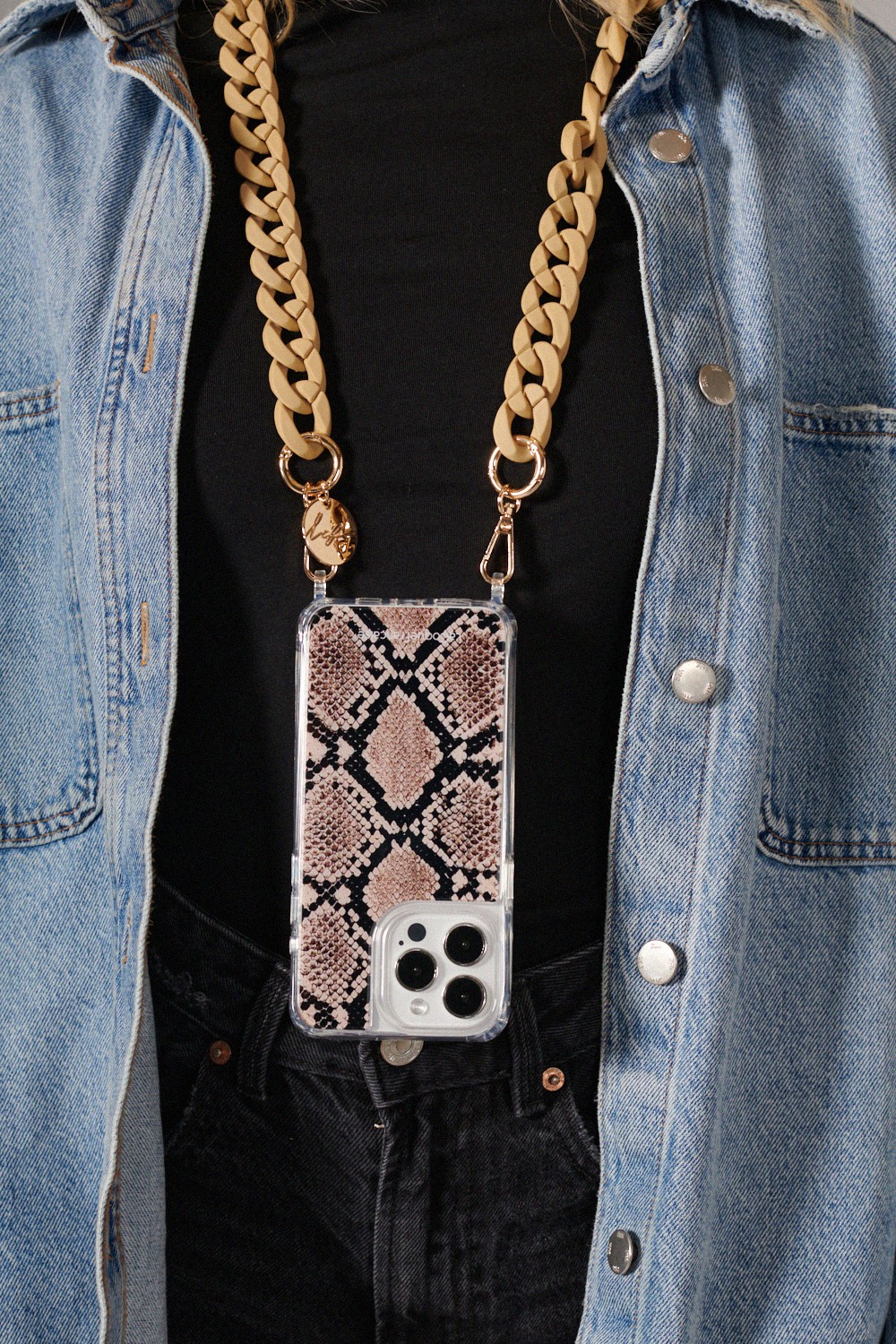Resin phone chain Beige