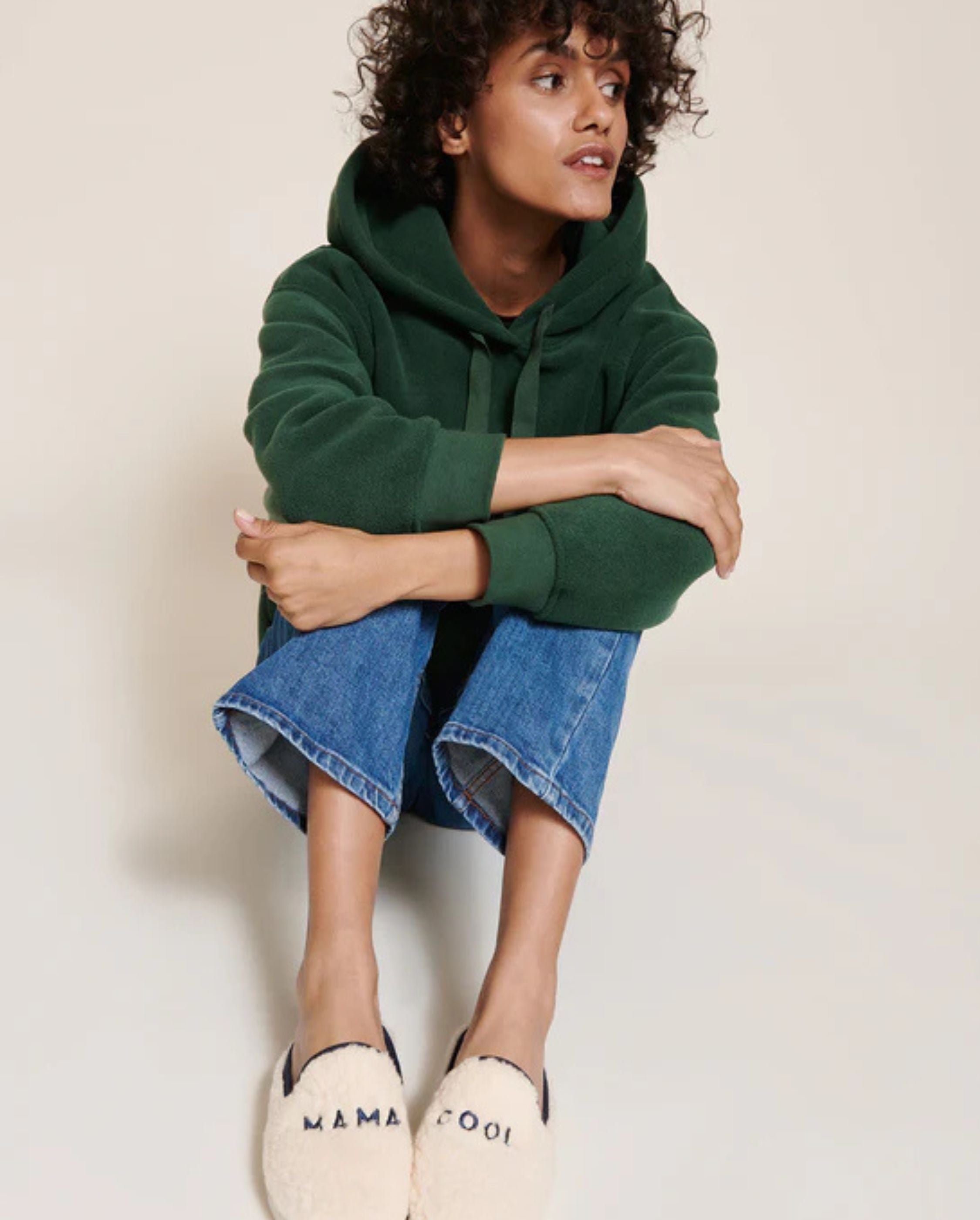 Women&#039;s mule &quot;mama cool,&quot; collaboration with émoi émoi. ANGARDE White