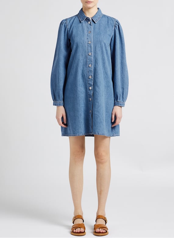 ganni kress soft denim dress Womens Dresses Ganni Denim Shirt Dress Denim Women's Dresses Outlet Womens Dresses Ganni Kress Soft