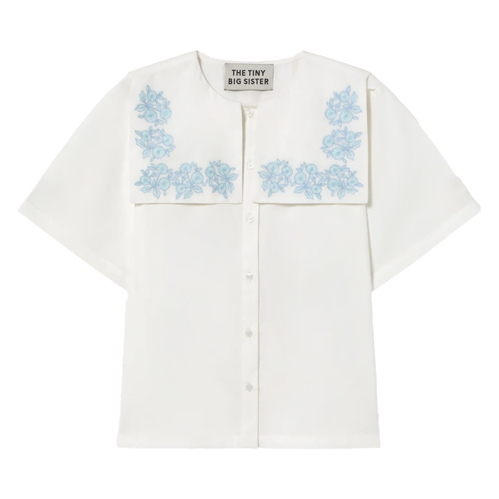 Kurzes Rundhals-Shirt aus Baumwolle Weiss