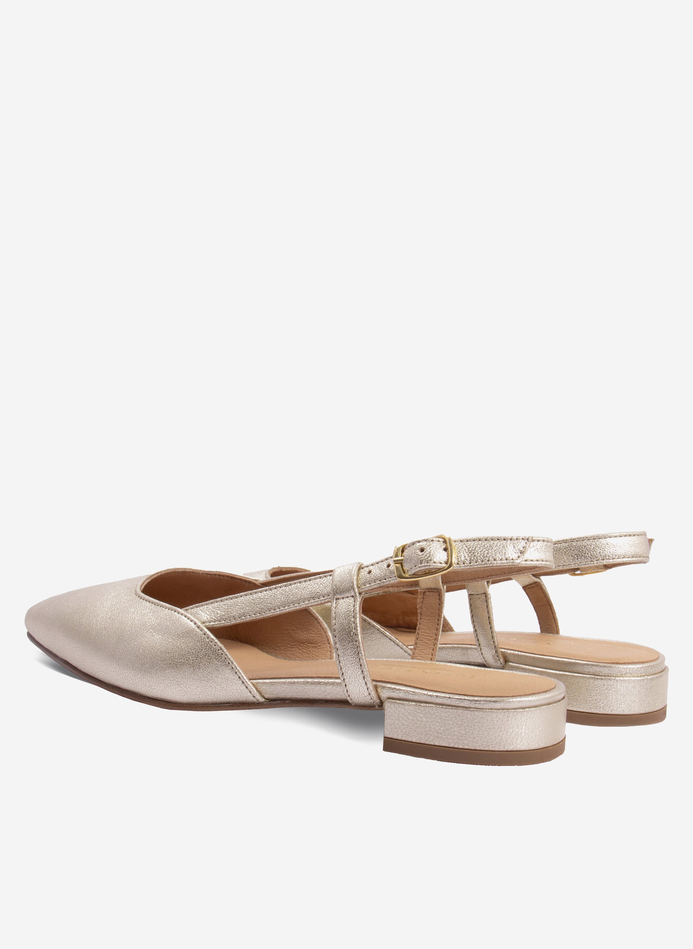 Metallic leather Elise slingback JULES & JENN Golden