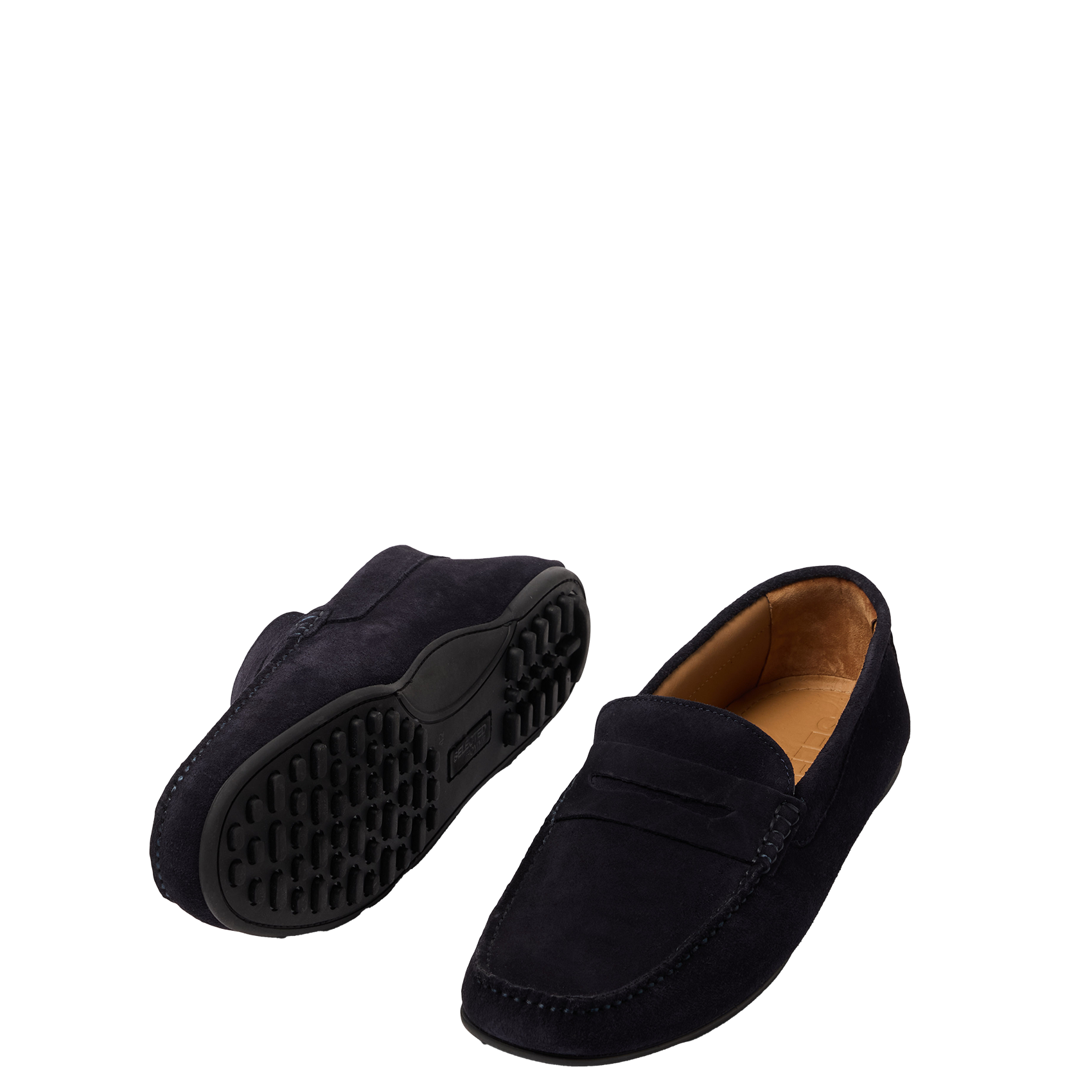 Mocassins en cuir velours SELECTED Bleu