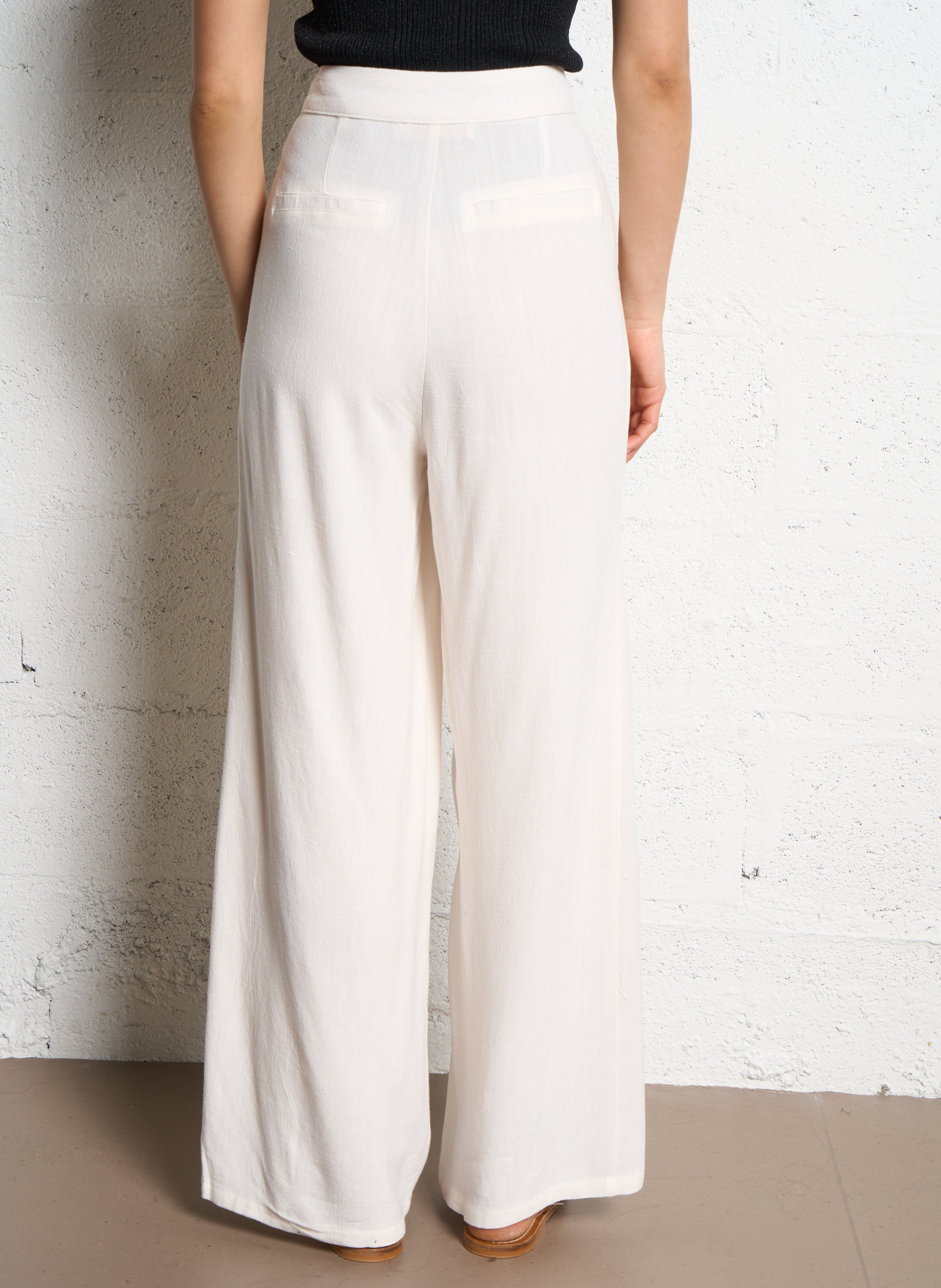 Straight striped cotton pants LA PETITE ETOILE White