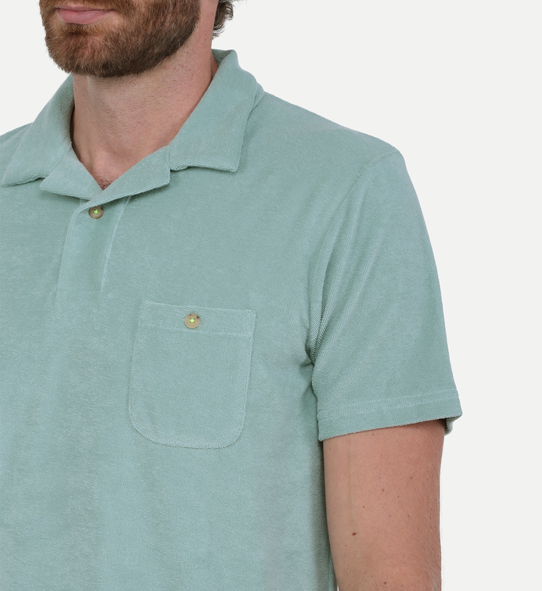Almond Terry Cloth Polo GILI'S Green