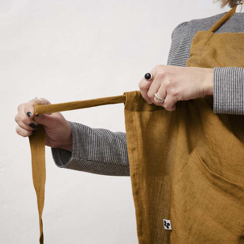 Chef apron in cotton gauze L'EFFET PAPILLON Brown