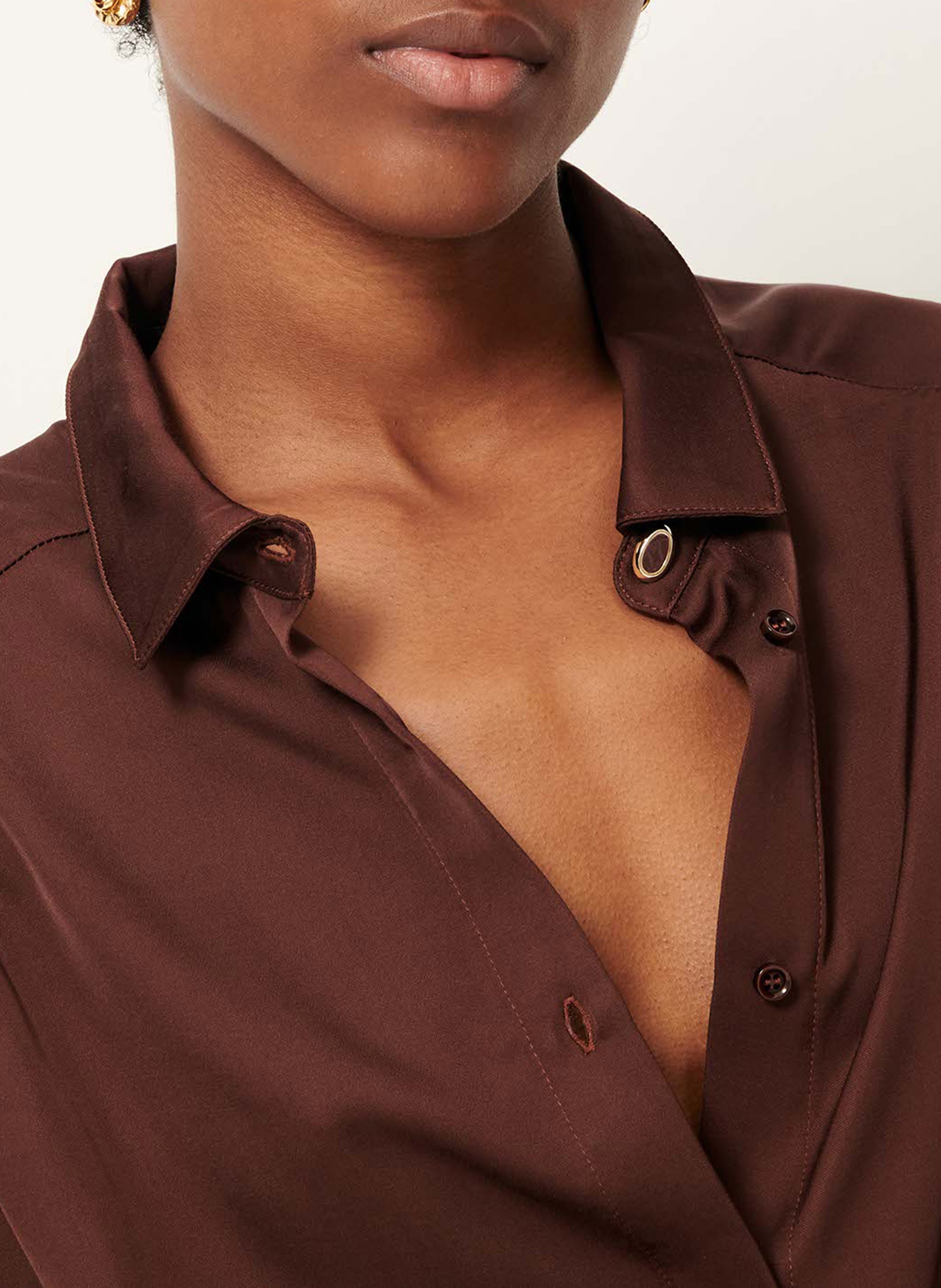 Straight shirt SESSUN Brown