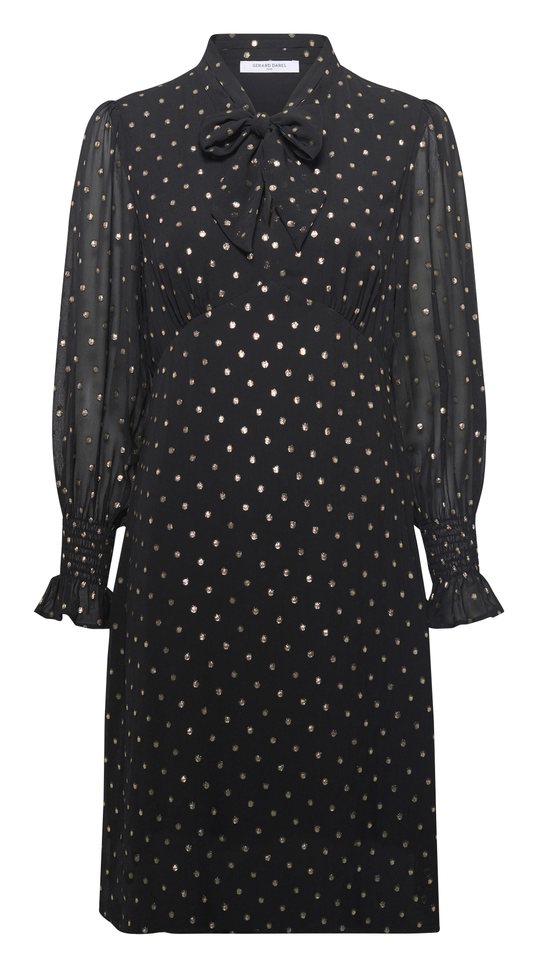 Robe courte cintrée col lavallière GERARD DAREL Noir