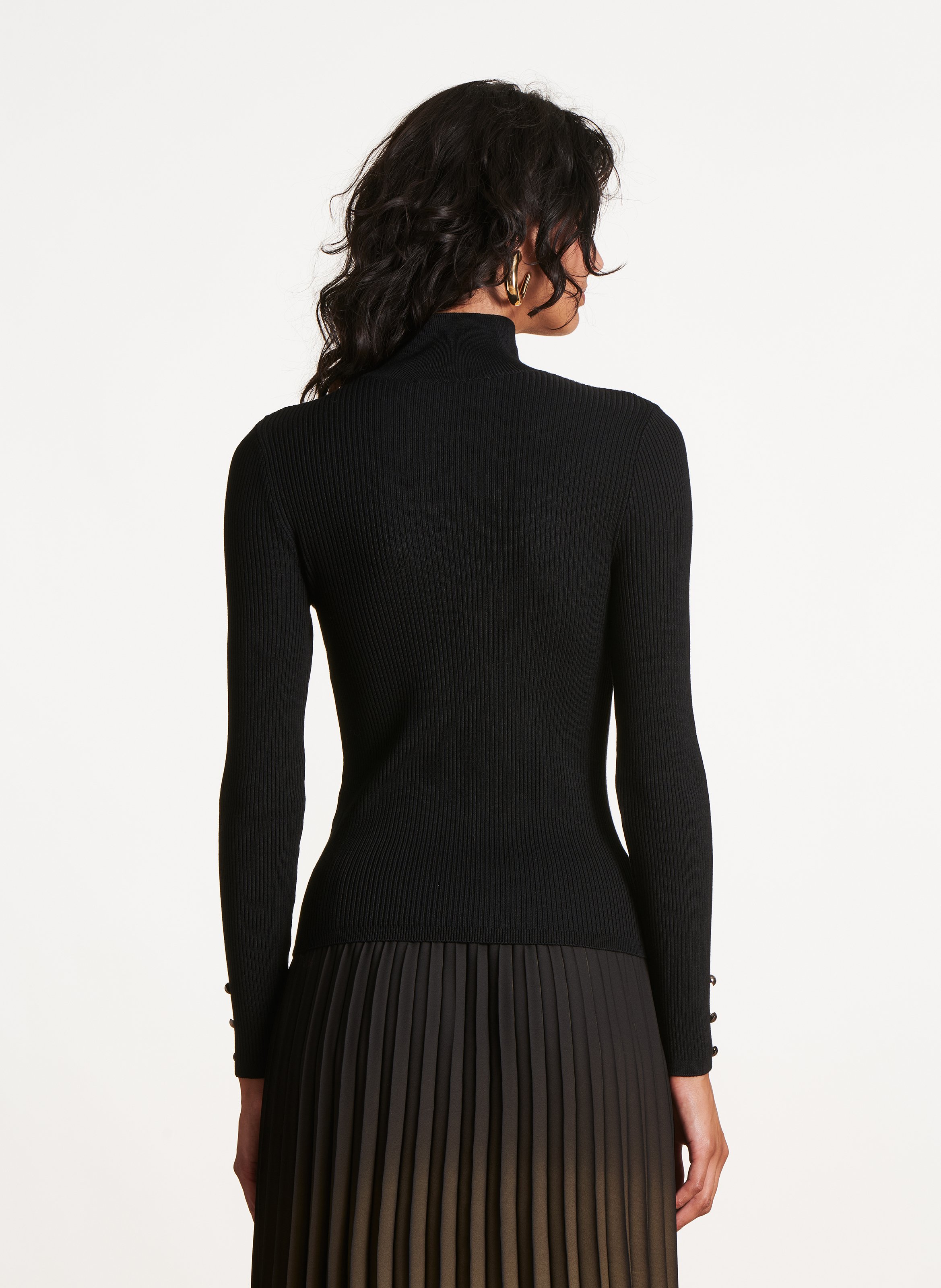 Aansluitende geribbelde coltrui LA FEE MARABOUTEE Zwart