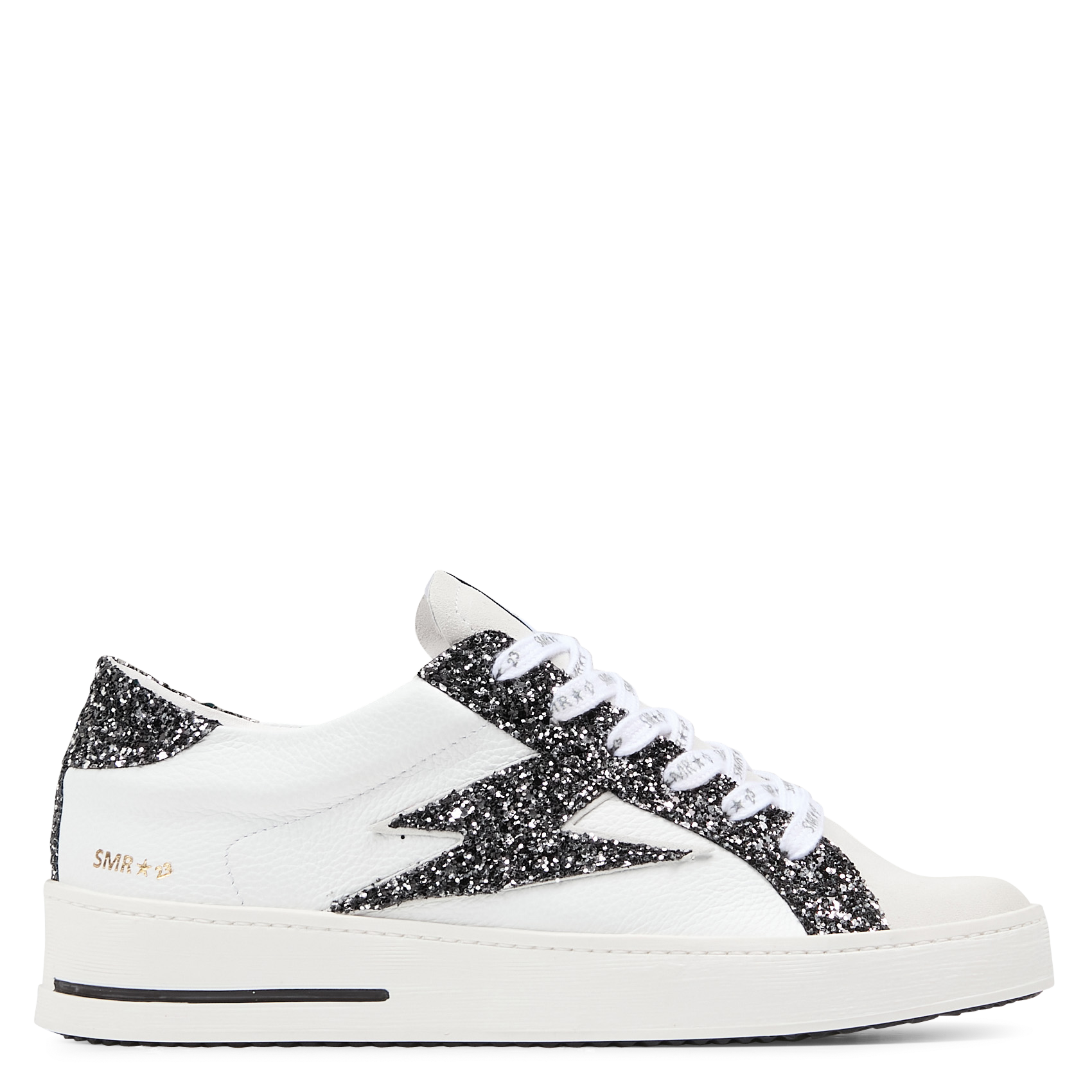 Low-top leather mix sneakers SEMERDJIAN - SMR White