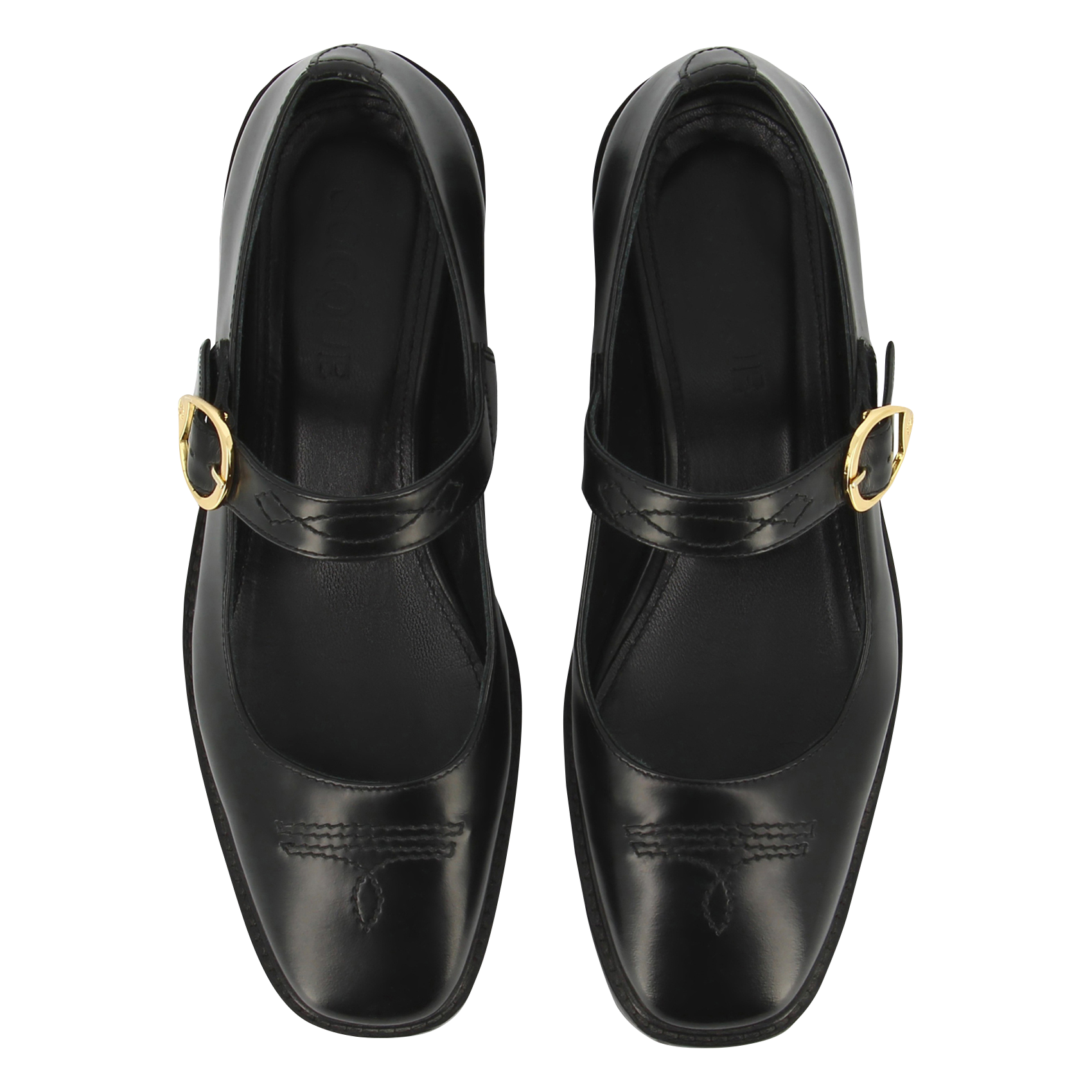 Babies en cuir verni SOCQUE PARIS Noir