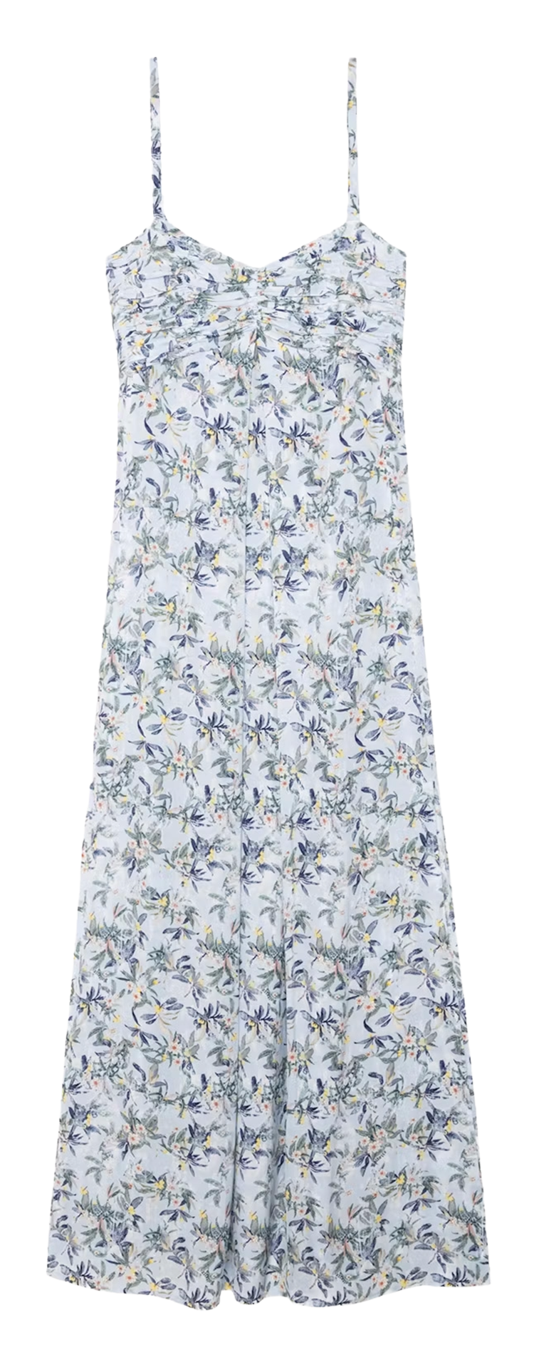 Robe longue droite fleurie à fente ZADIG&VOLTAIRE Bleu