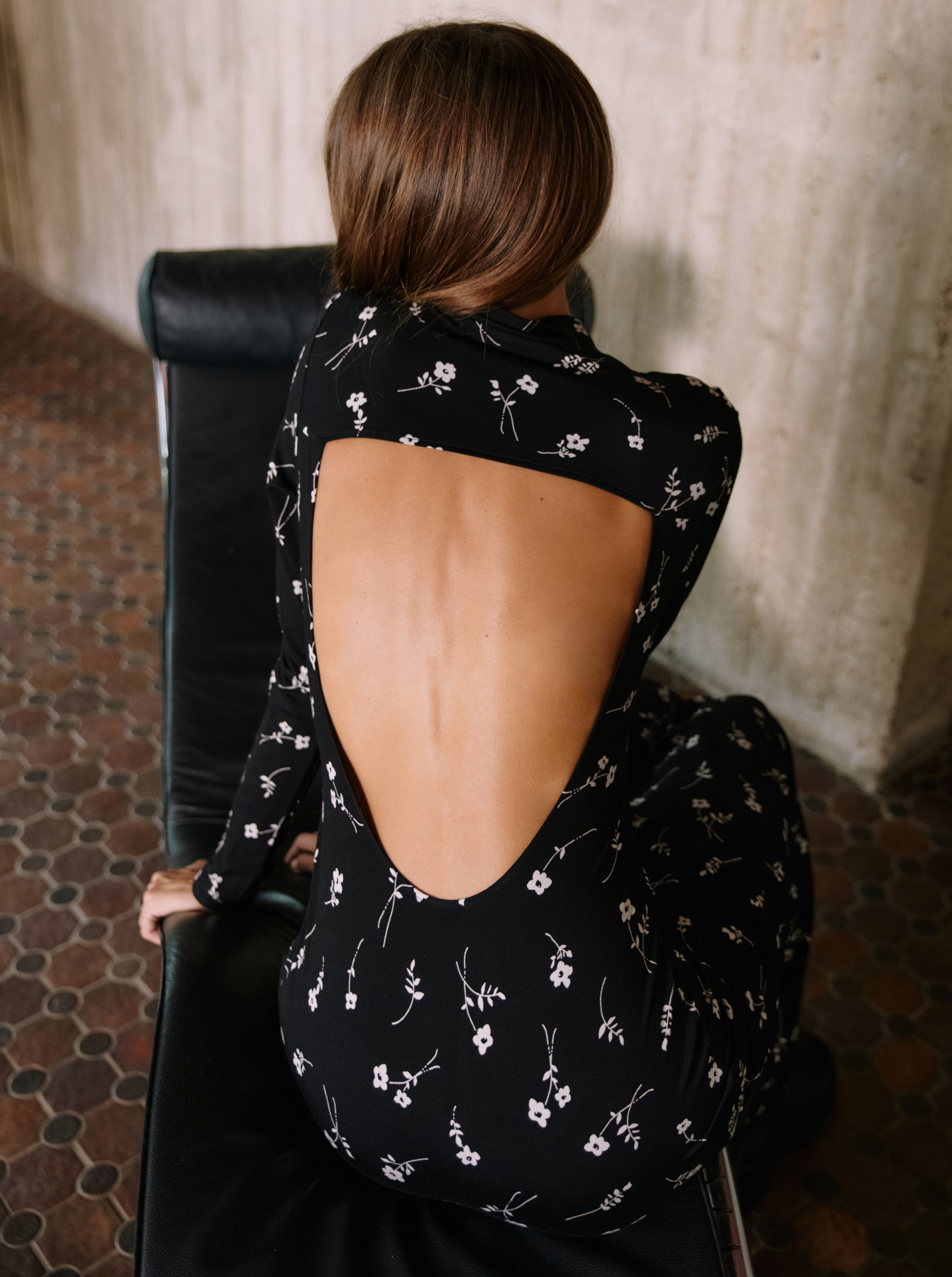 Robe longue midnight bloom NOO Noir