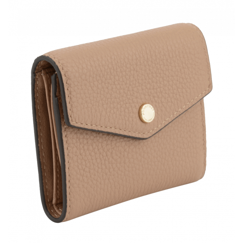 Leather coin purse POURCHET Brown