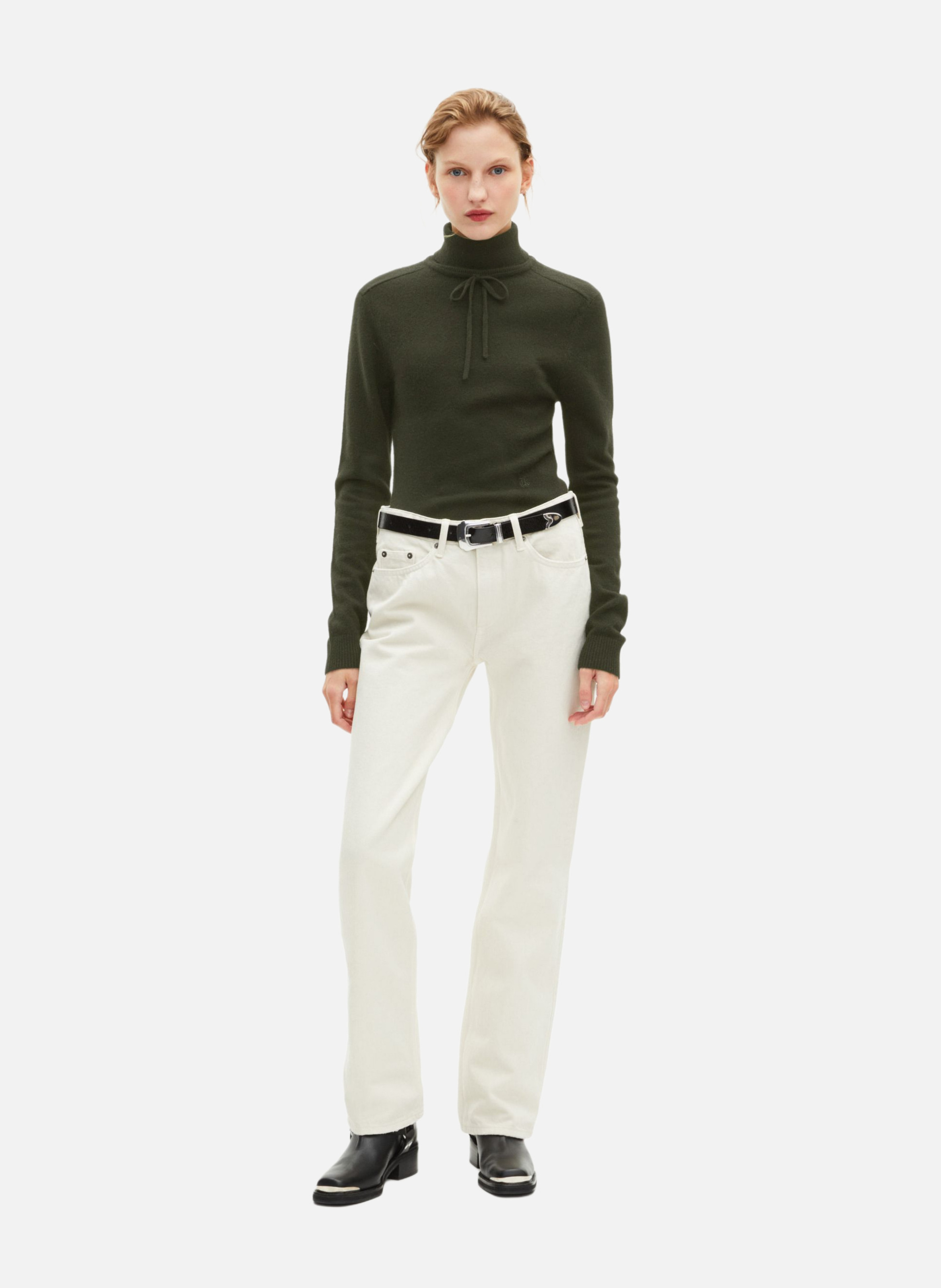 Cashmere polo neck sweater THE KOOPLES Green