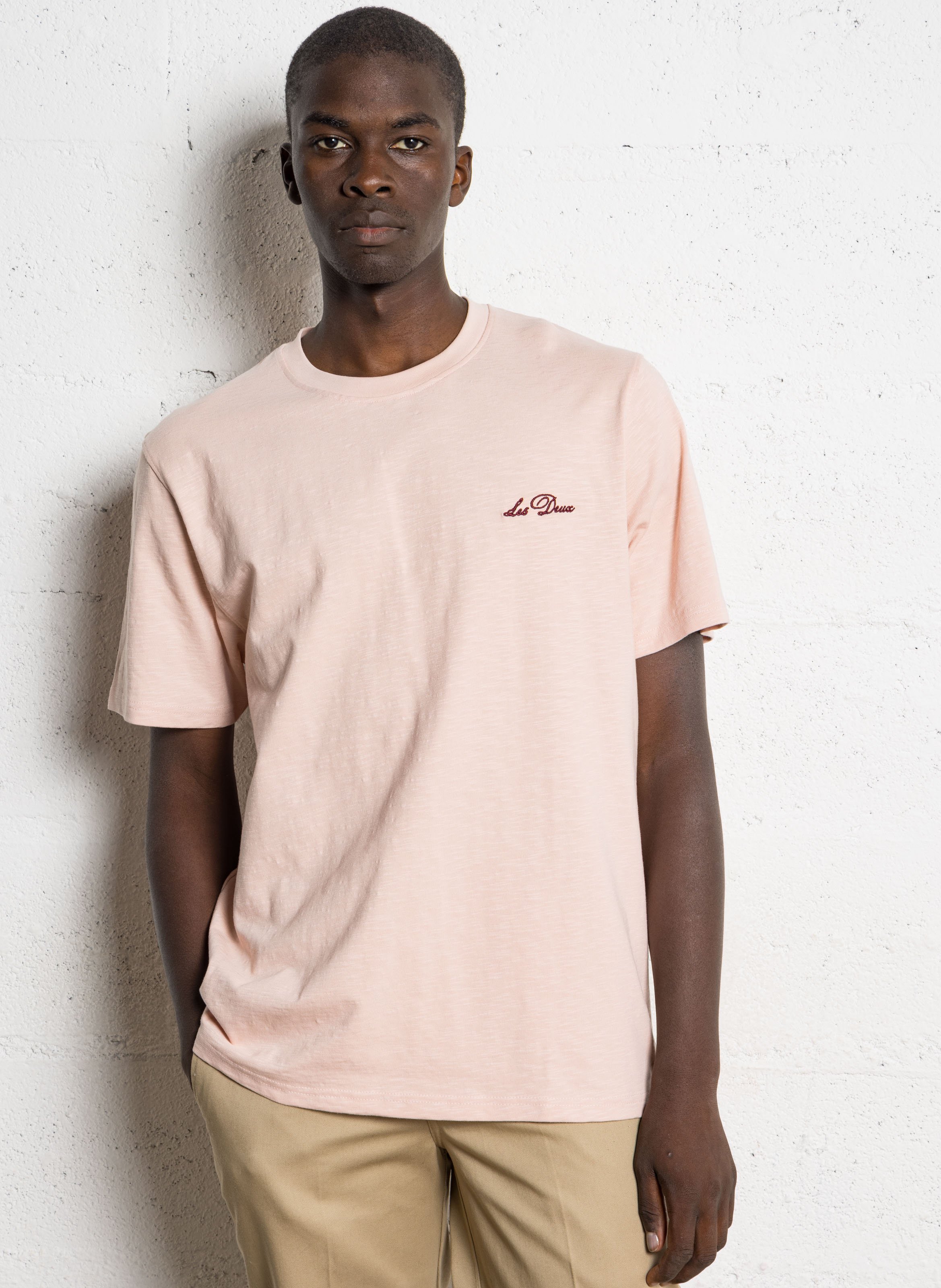 T-shirt van biokatoen met ronde hals LES DEUX Roze