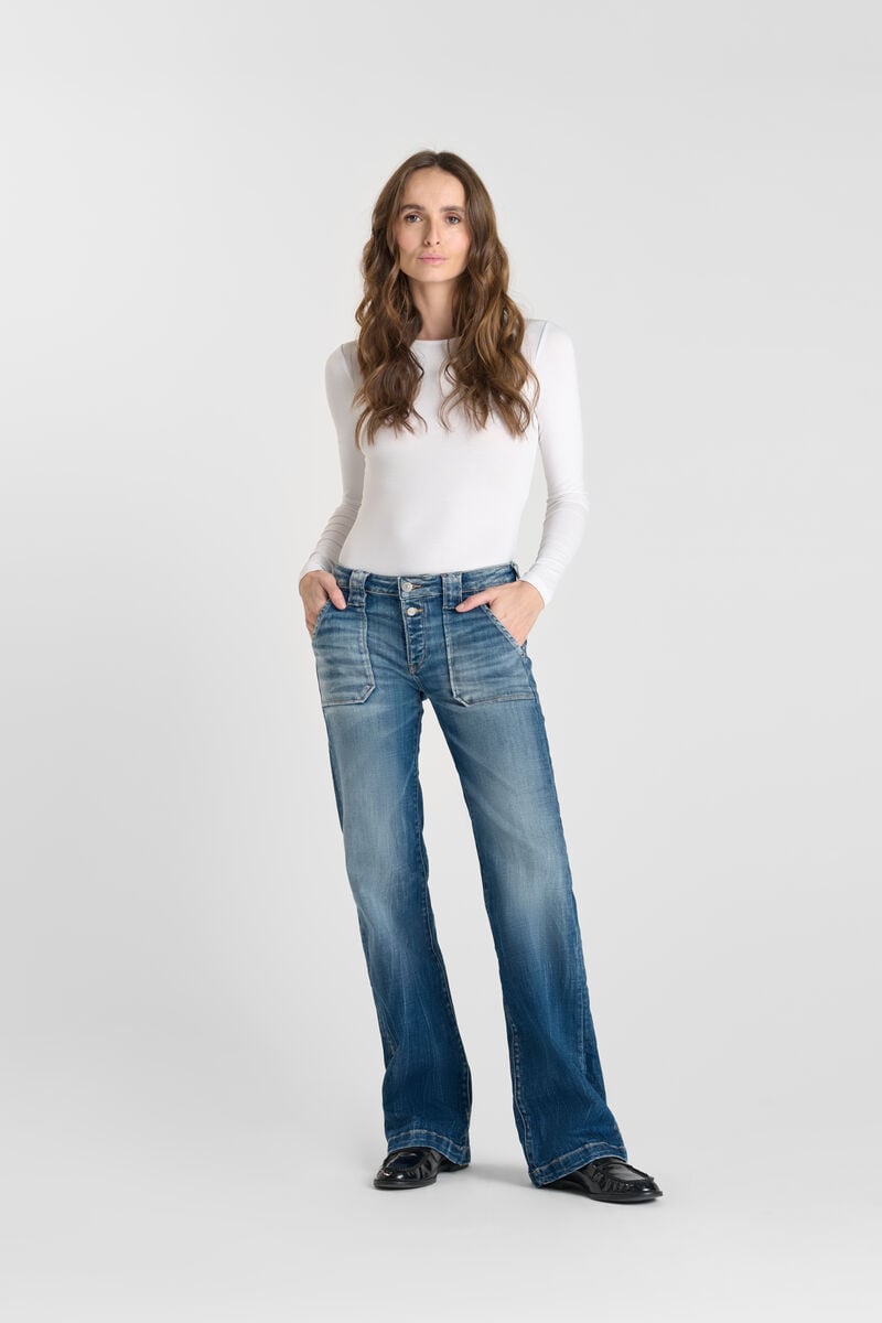 Flare jeans, length 34 LE TEMPS DES CERISES Blue