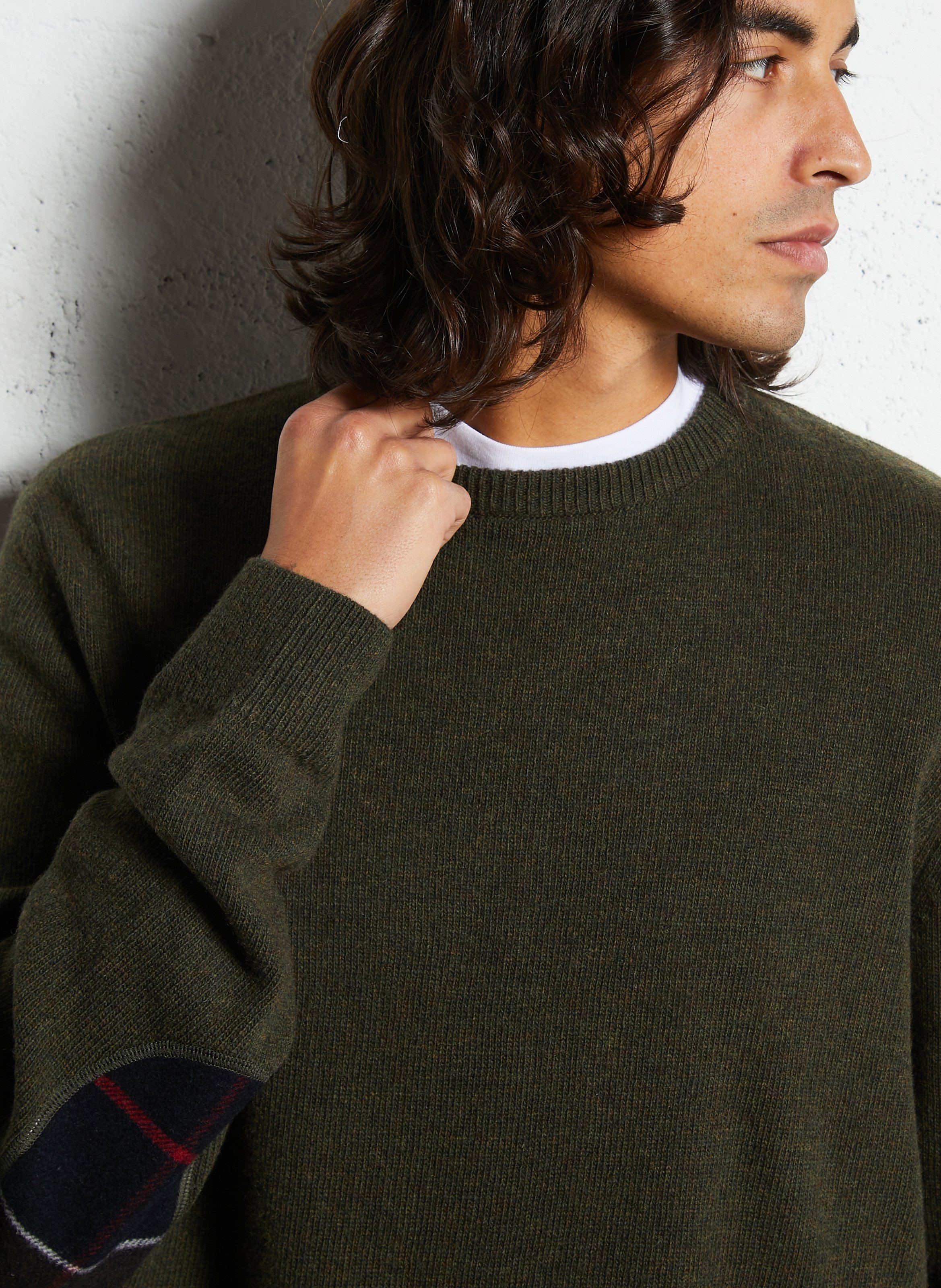 Rechte, wollen trui BARBOUR Kaki