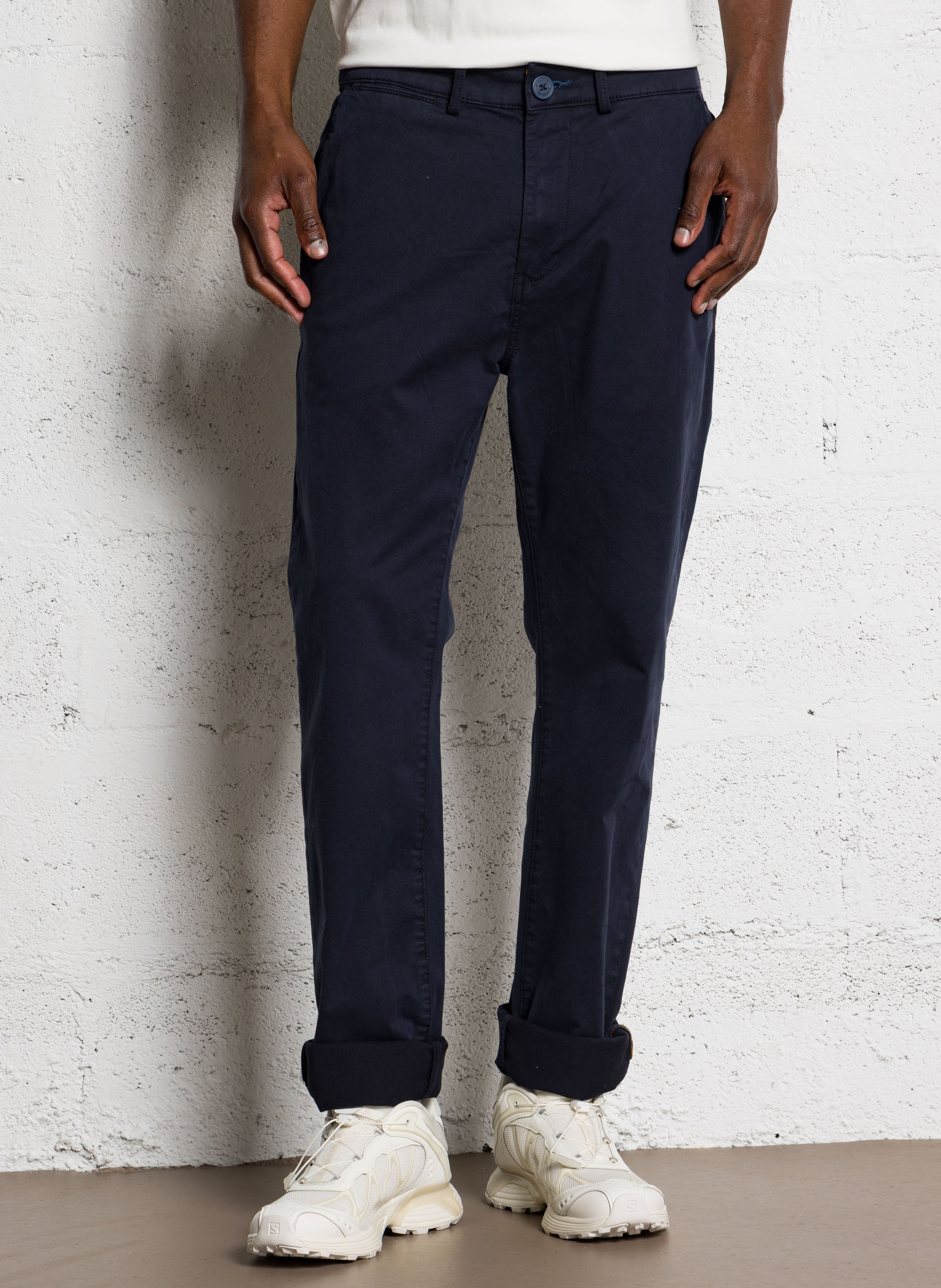 Pantalon droit en coton mélangé NAPAPIJRI Bleu