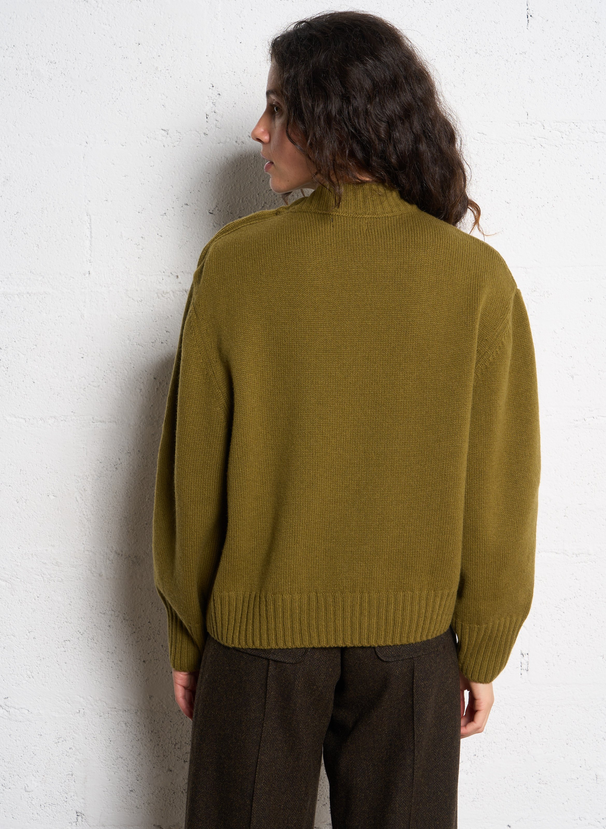 Pull col rond en laine SOEUR Marron