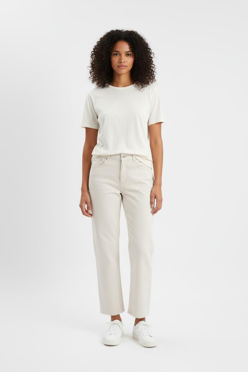 Cropped slim jeans with studs CLOSED - Seconde Main Beige