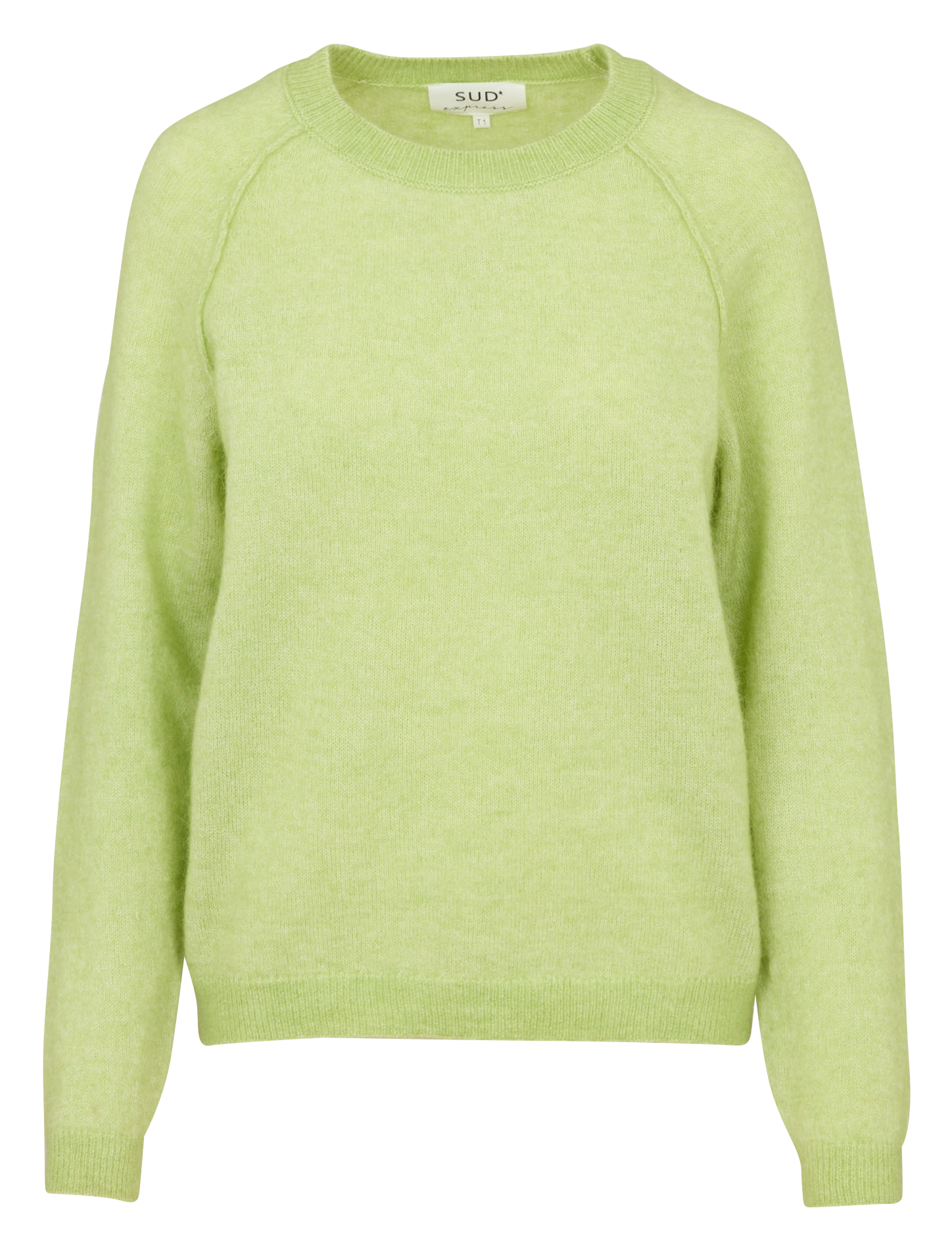 Pull droit col rond en laine mélangée SUD EXPRESS Vert