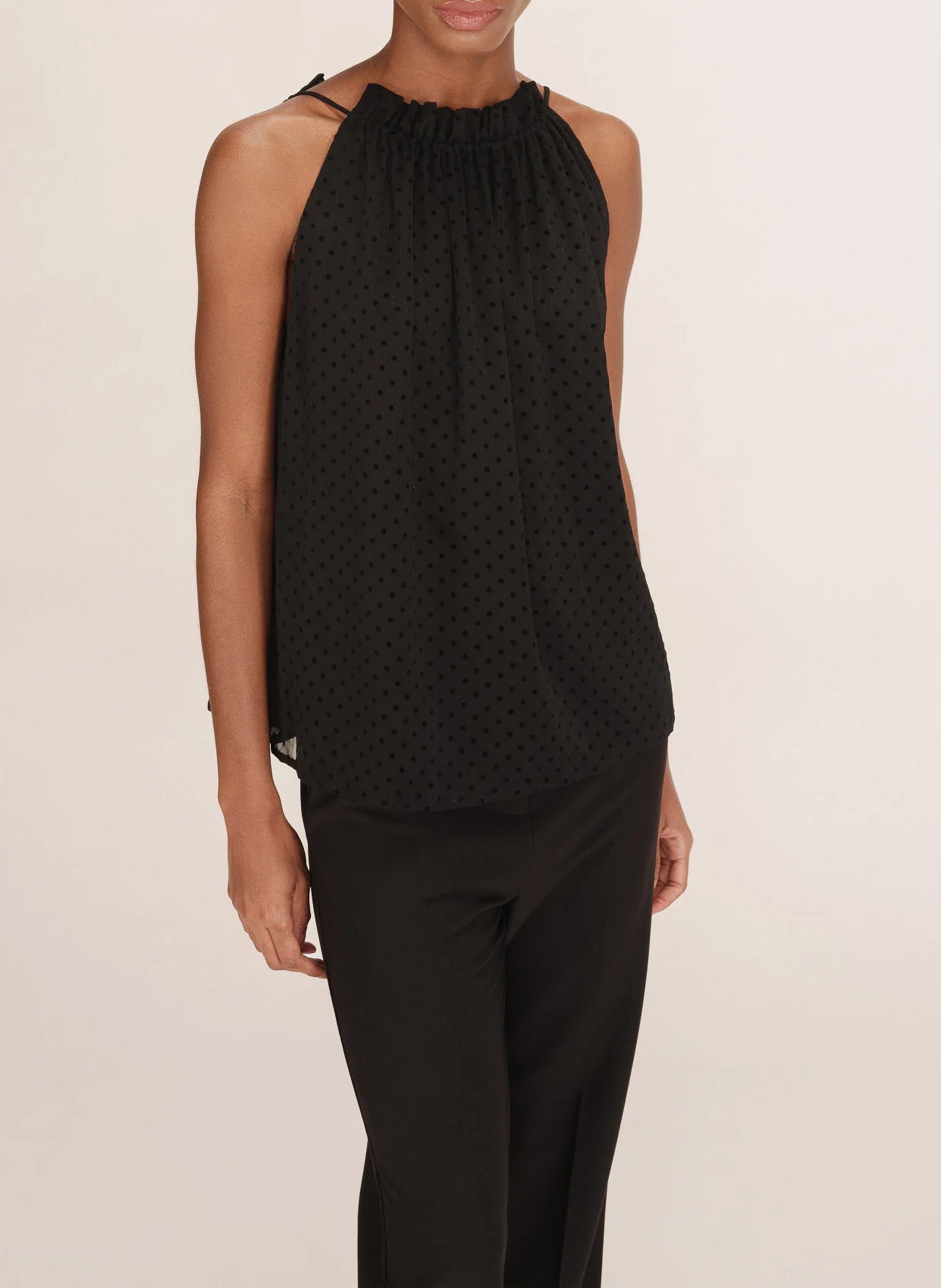 Top col rond  GRACE ET MILA Noir