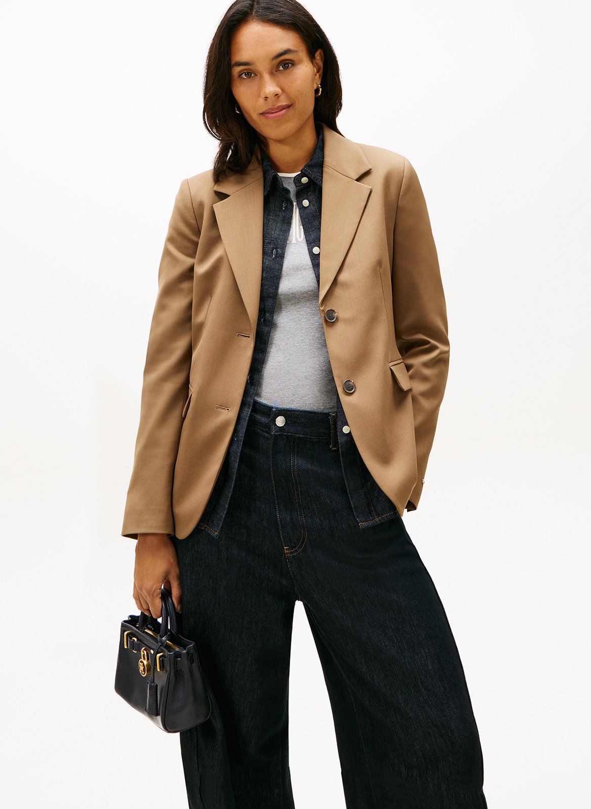 Petit sac à main en cuir grainé TOMMY HILFIGER Noir