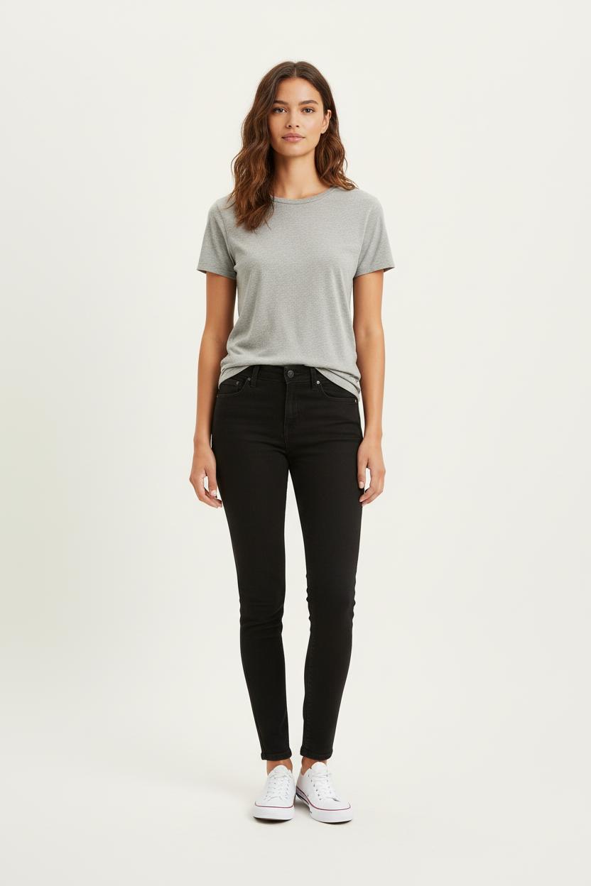 Cropped slim jeans with studs LEVI'S - Seconde main Black