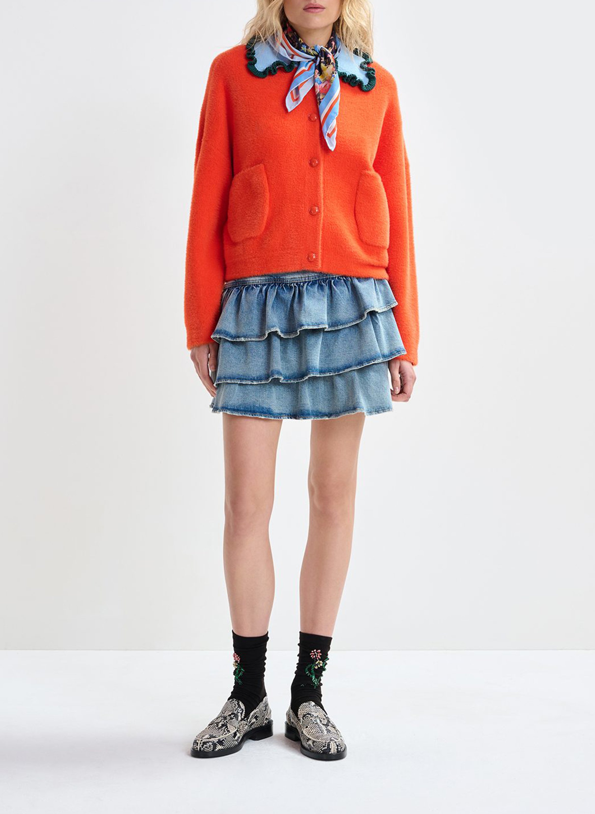 Foulard en soie imprimée ESSENTIEL ANTWERP Bleu