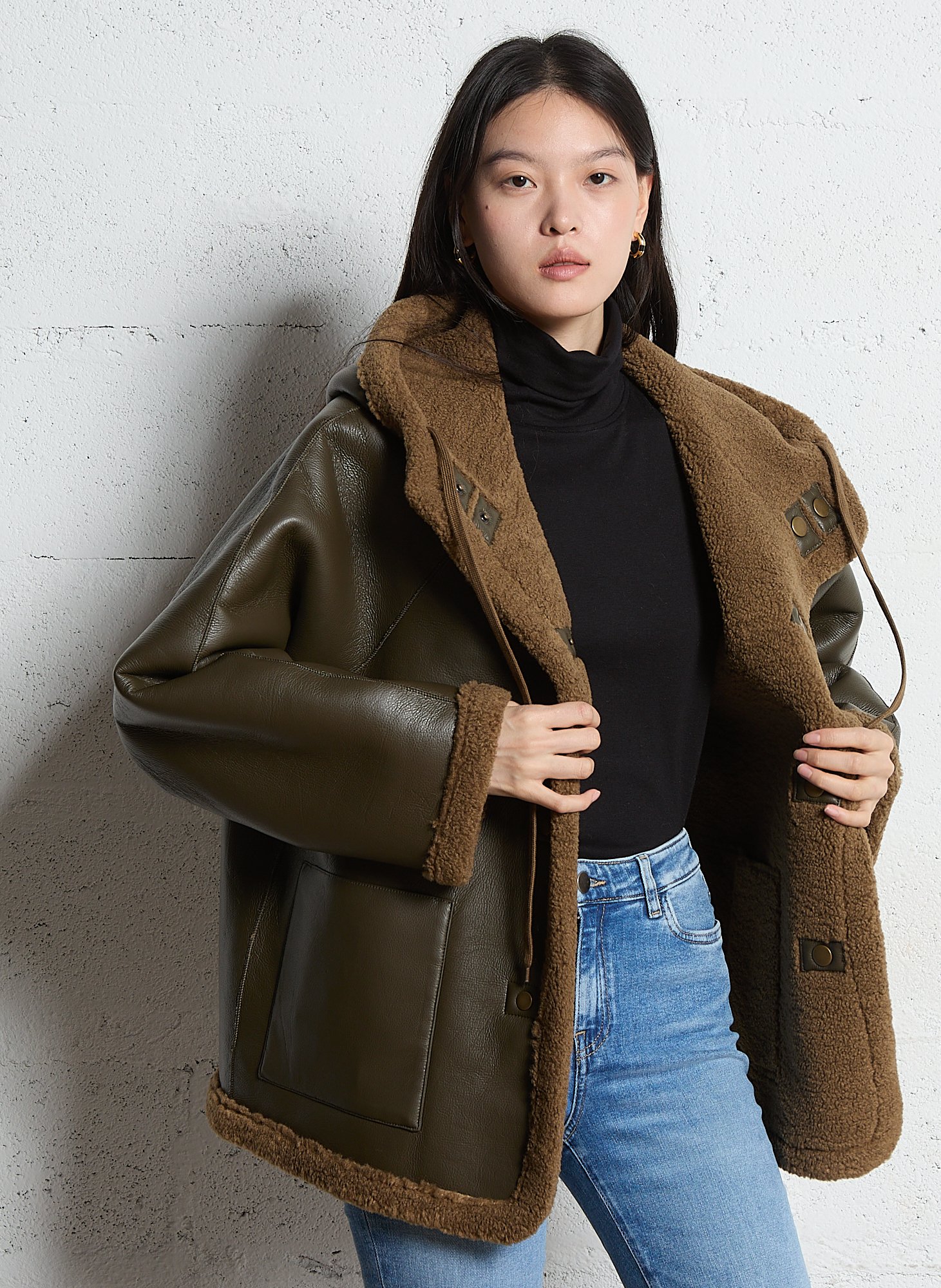 Blouson col montant  BENSIMON Kaki