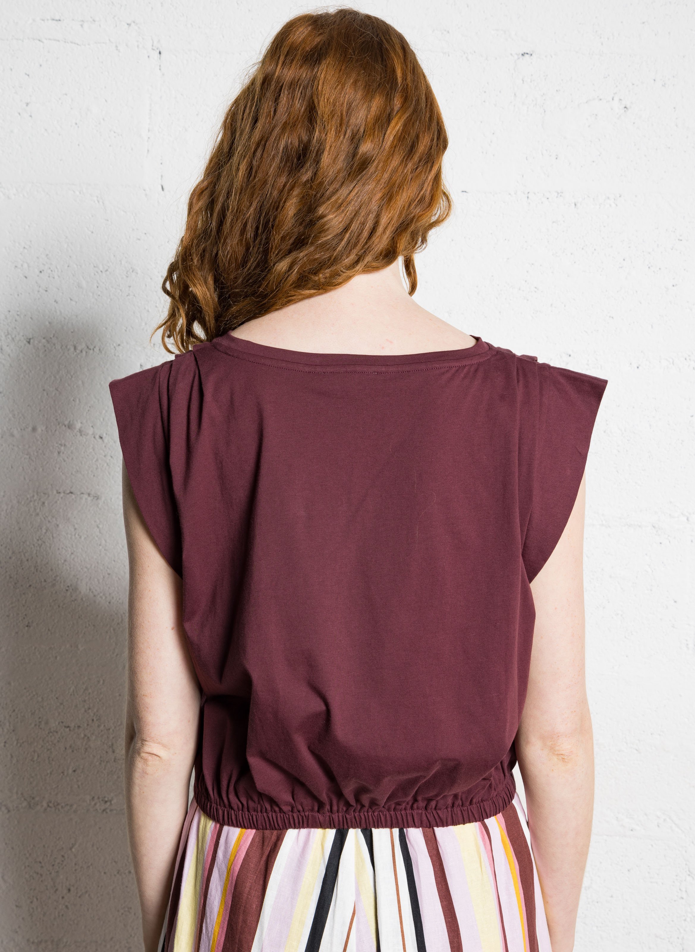 Top droit en coton bio SUNCOO Prune