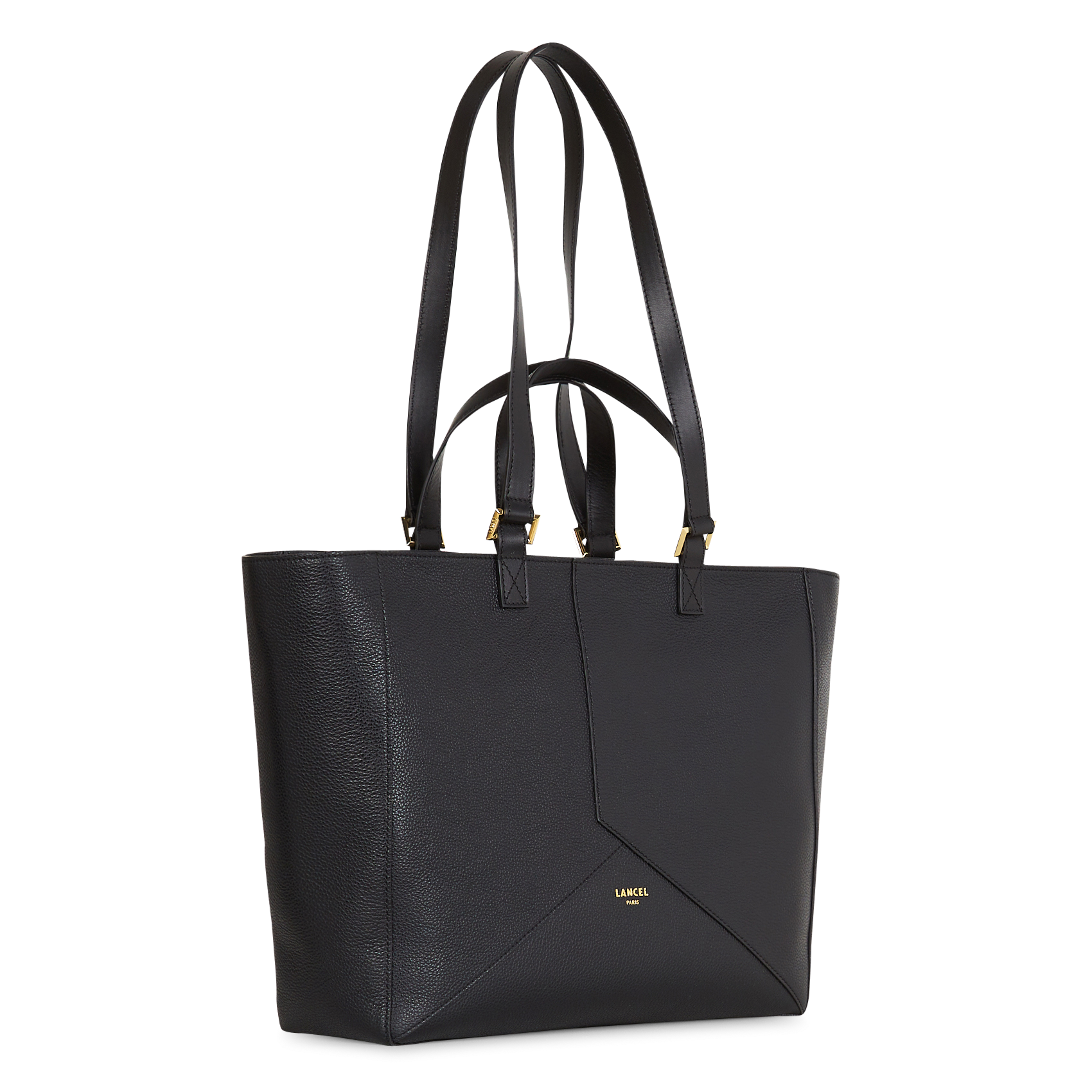 Einfarbige Ledertasche LANCEL Schwarz