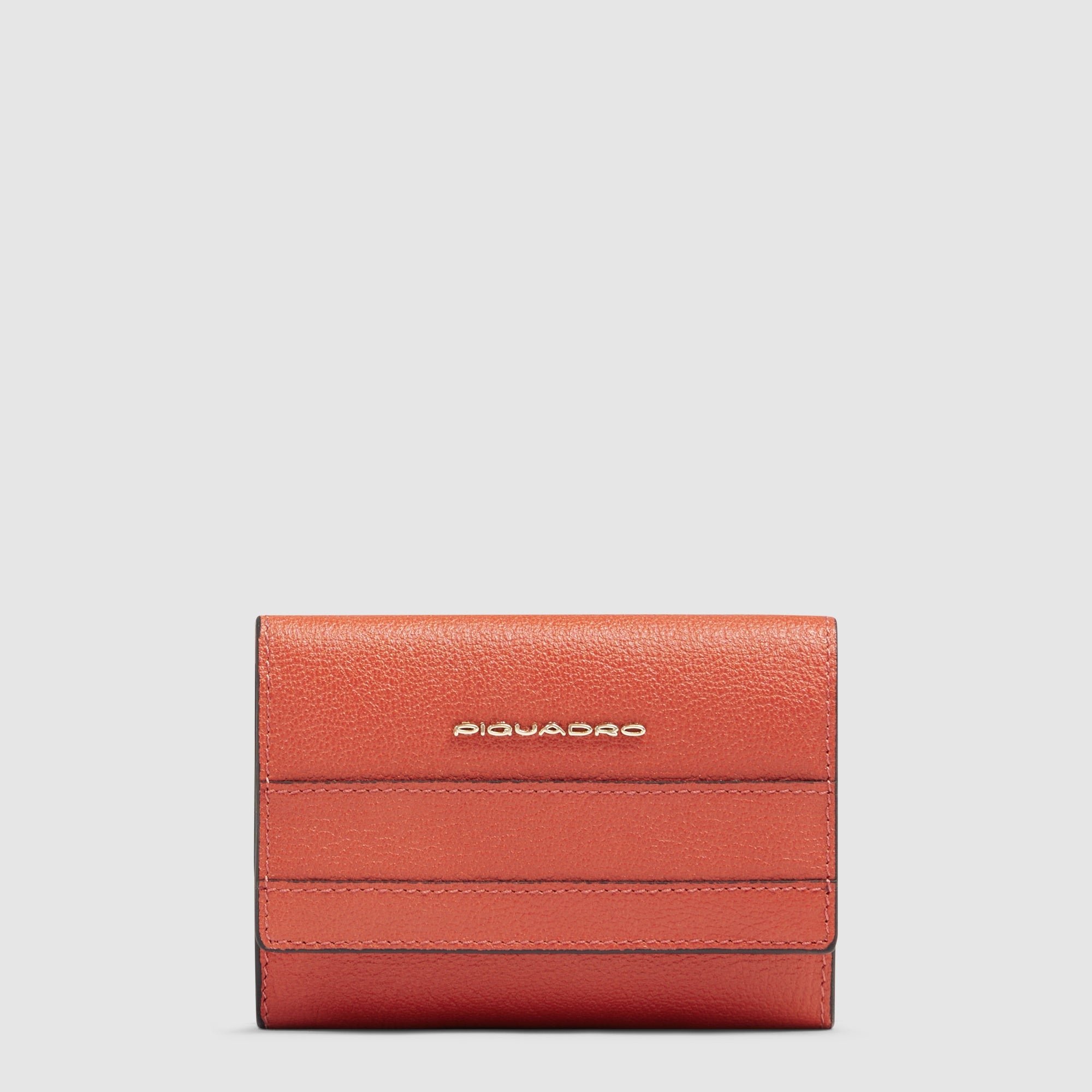 Women's three-fold wallet, small size PIQUADRO Orange
