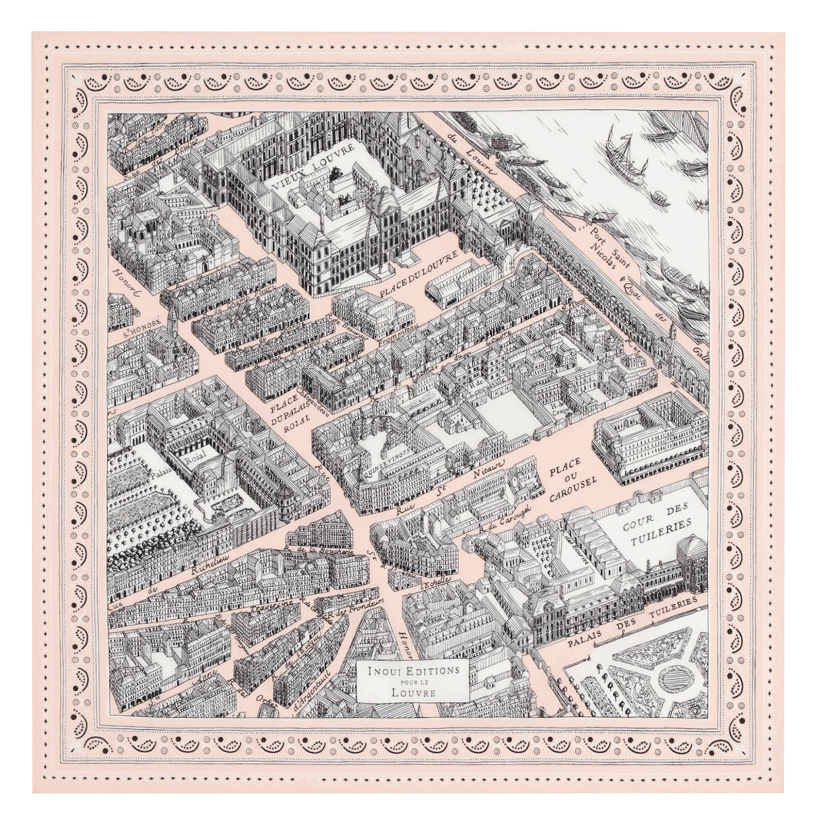 Carré imprimé en coton x Le Louvre INOUI EDITIONS