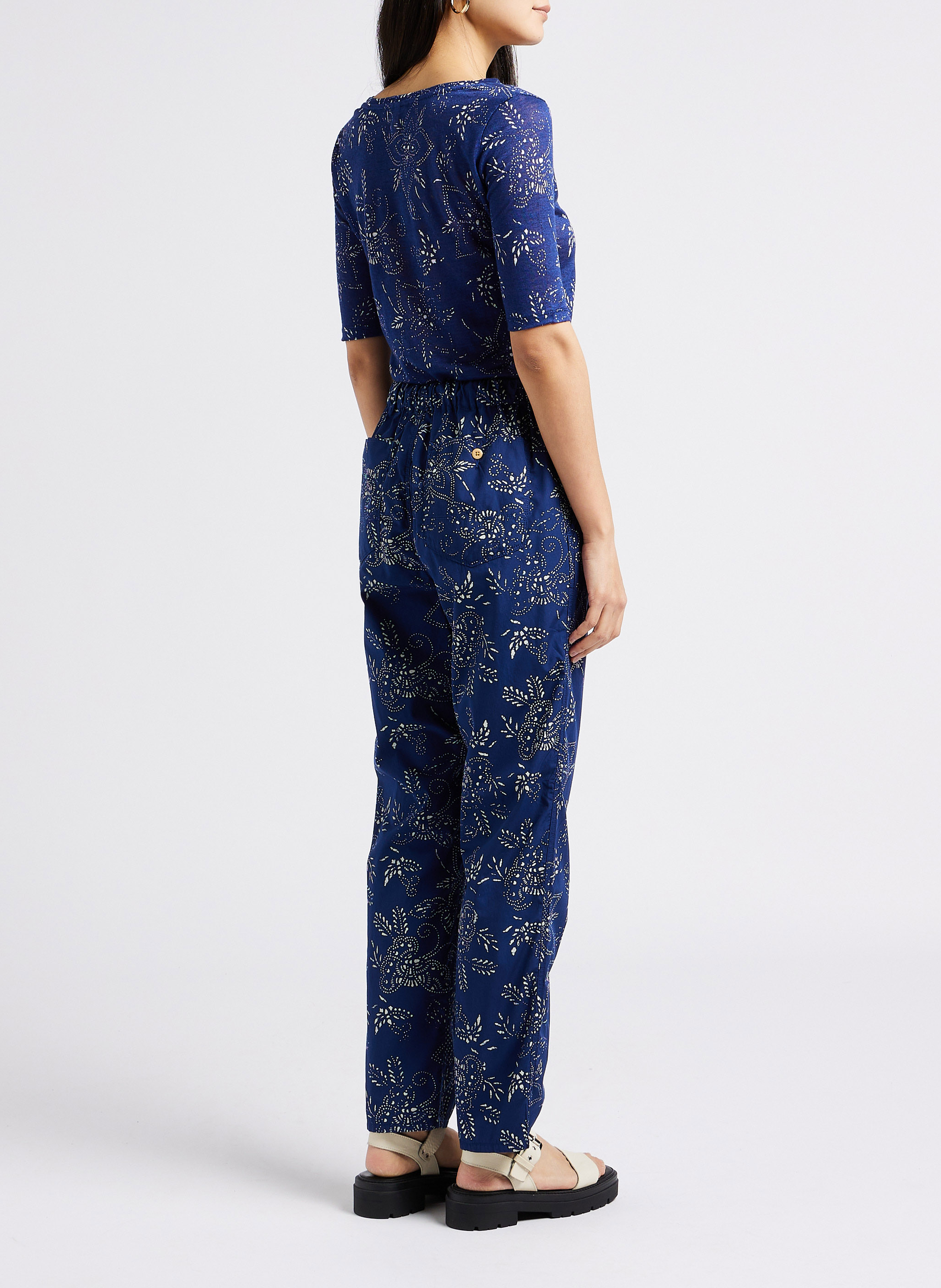 Katoenen carrotbroek met print BELLEROSE Grijs