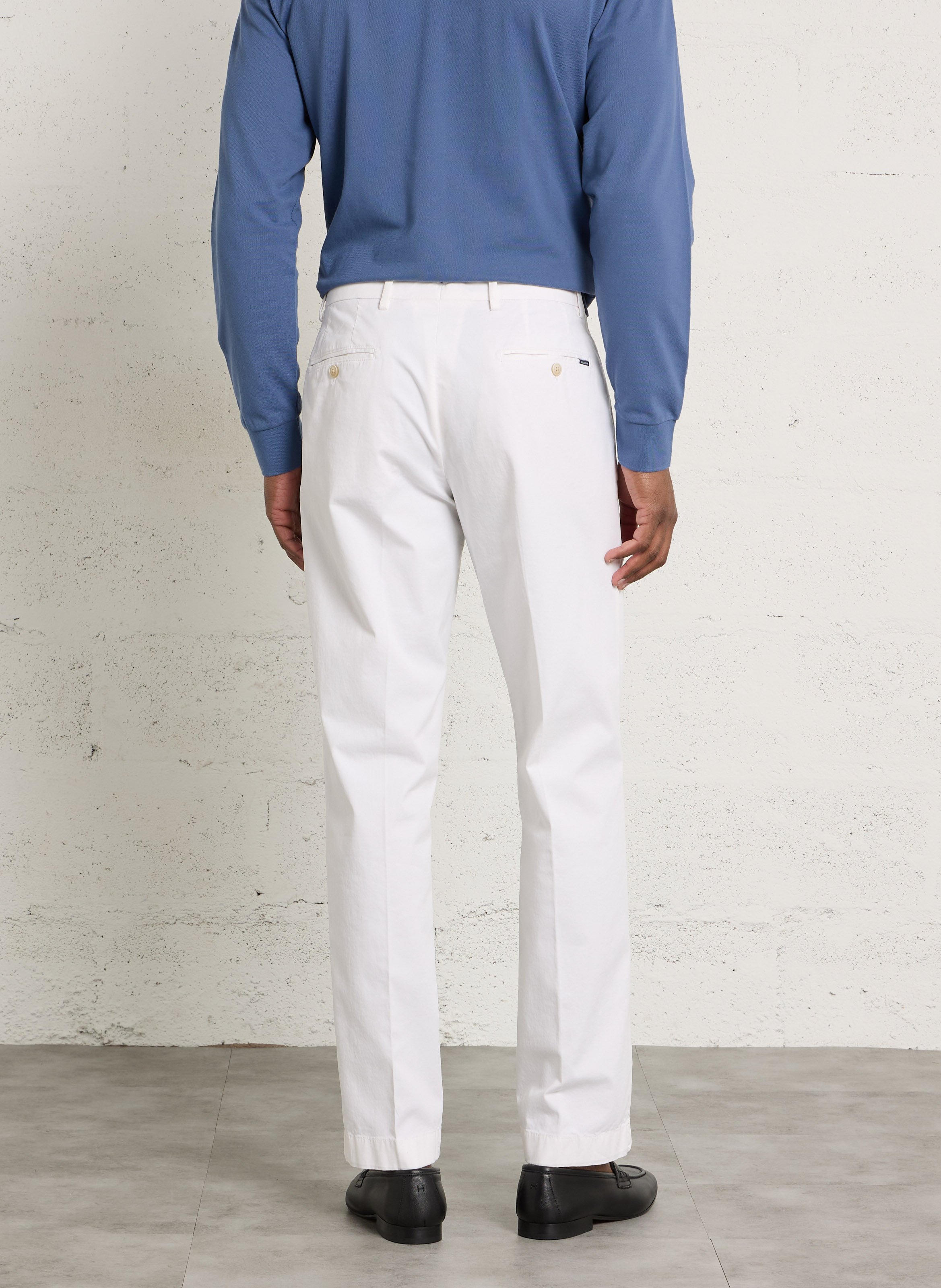 Pantalon droit en coton mélangé HACKETT Blanc