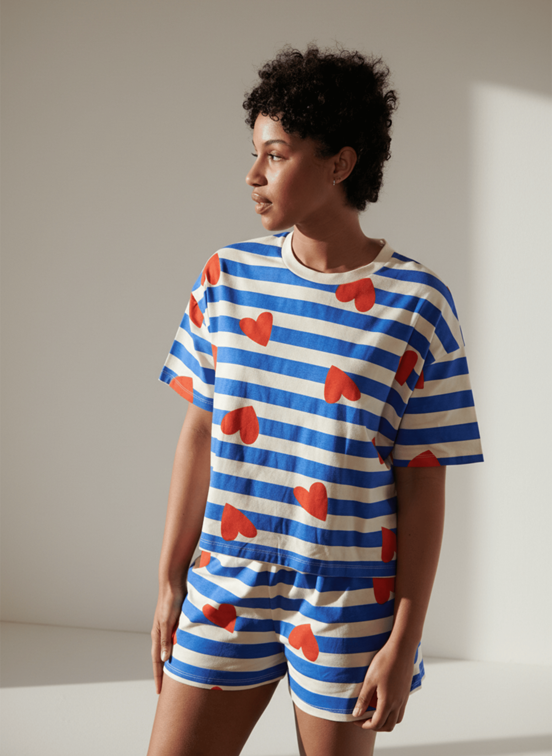 Pyjama short oversize imprimé WE ARE JOLIES Bleu